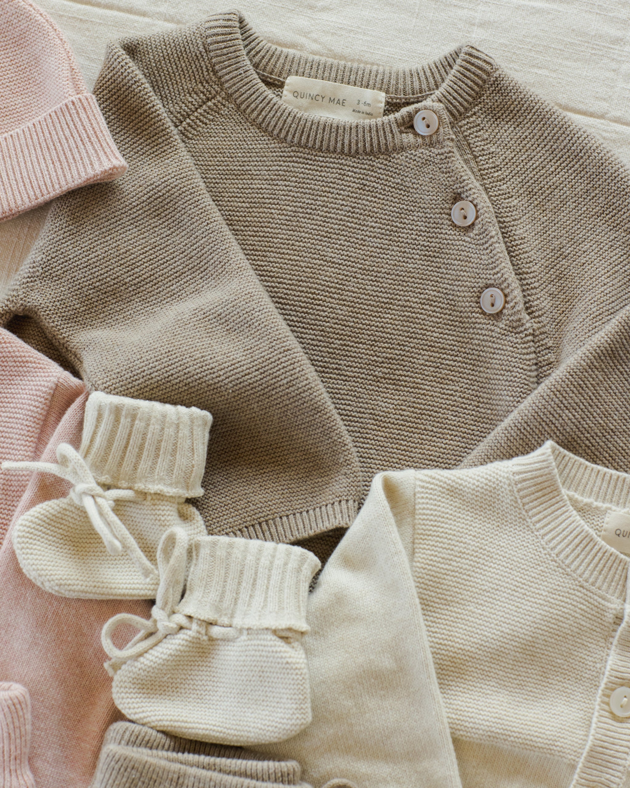 Bailey Knit Sweater || Heathered Mocha - Rylee + Cru | Kids Clothes | Trendy Baby Clothes | Modern Infant Outfits |