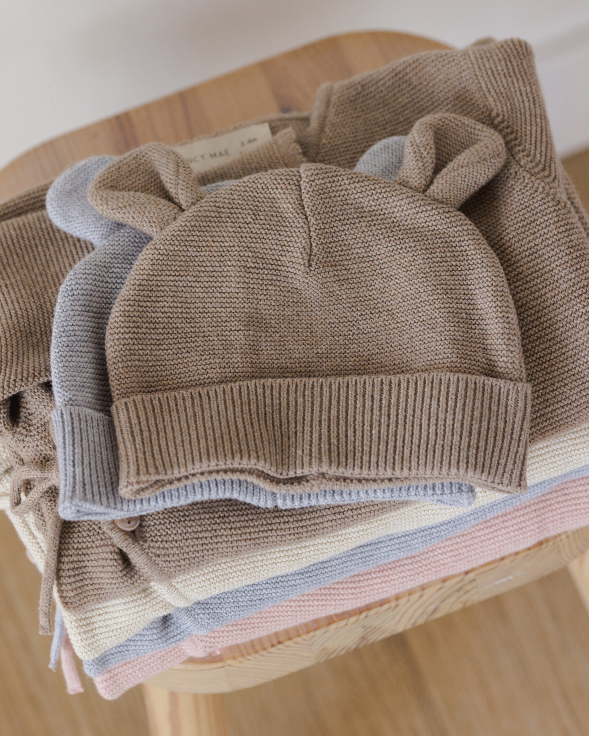 Baby Bear Beanie || Heathered Mocha – Quincy Mae
