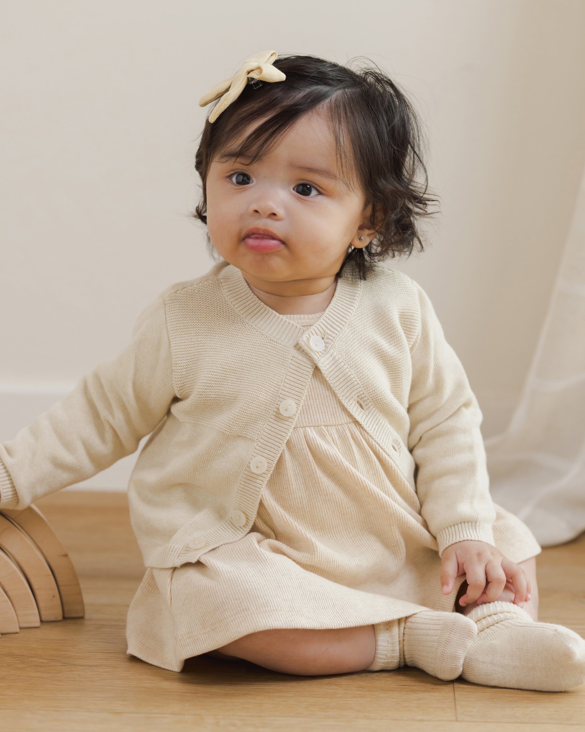 Knit Cardigan || Heathered Natural - Rylee + Cru | Kids Clothes | Trendy Baby Clothes | Modern Infant Outfits |