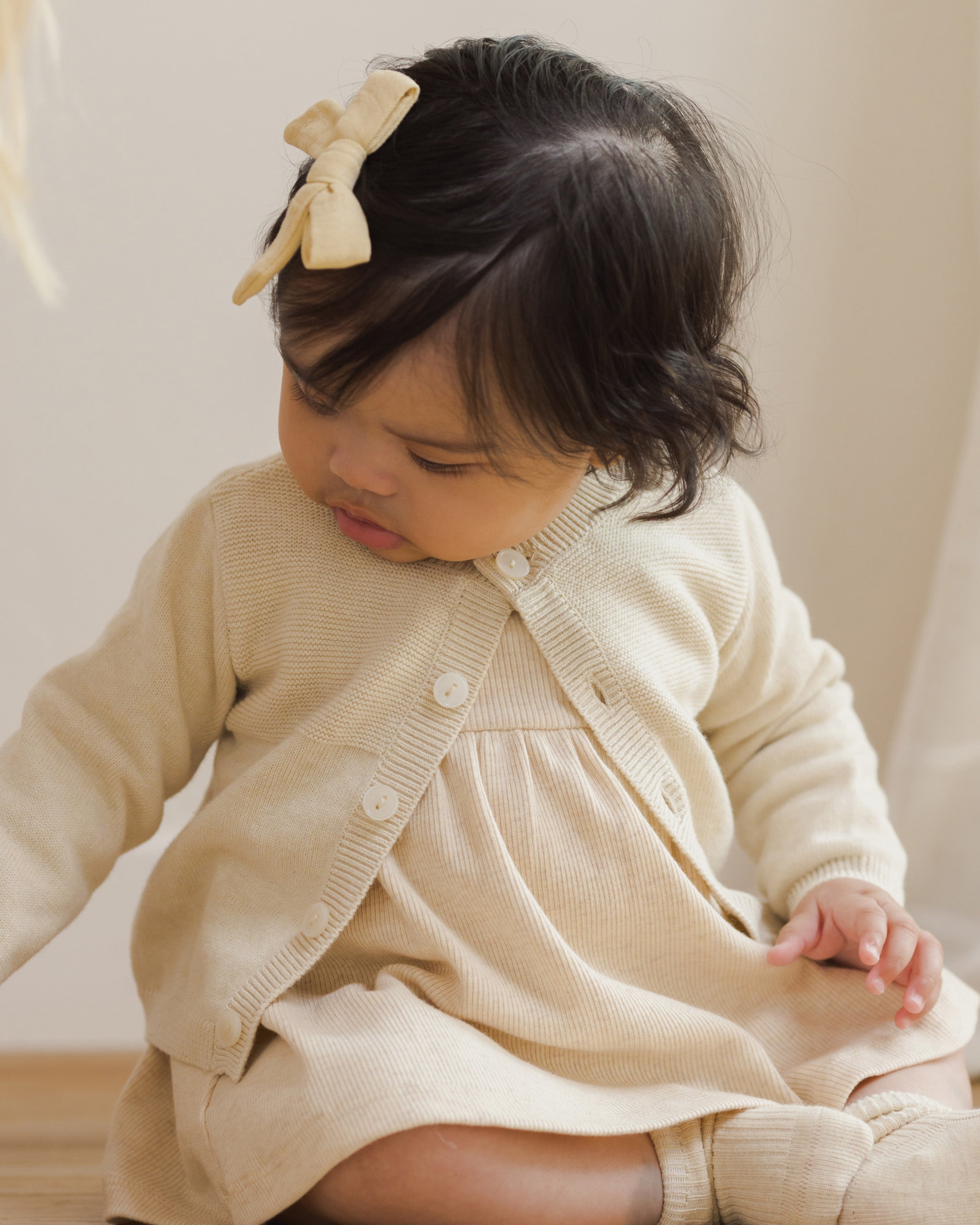 Knit Cardigan || Heathered Natural - Rylee + Cru | Kids Clothes | Trendy Baby Clothes | Modern Infant Outfits |