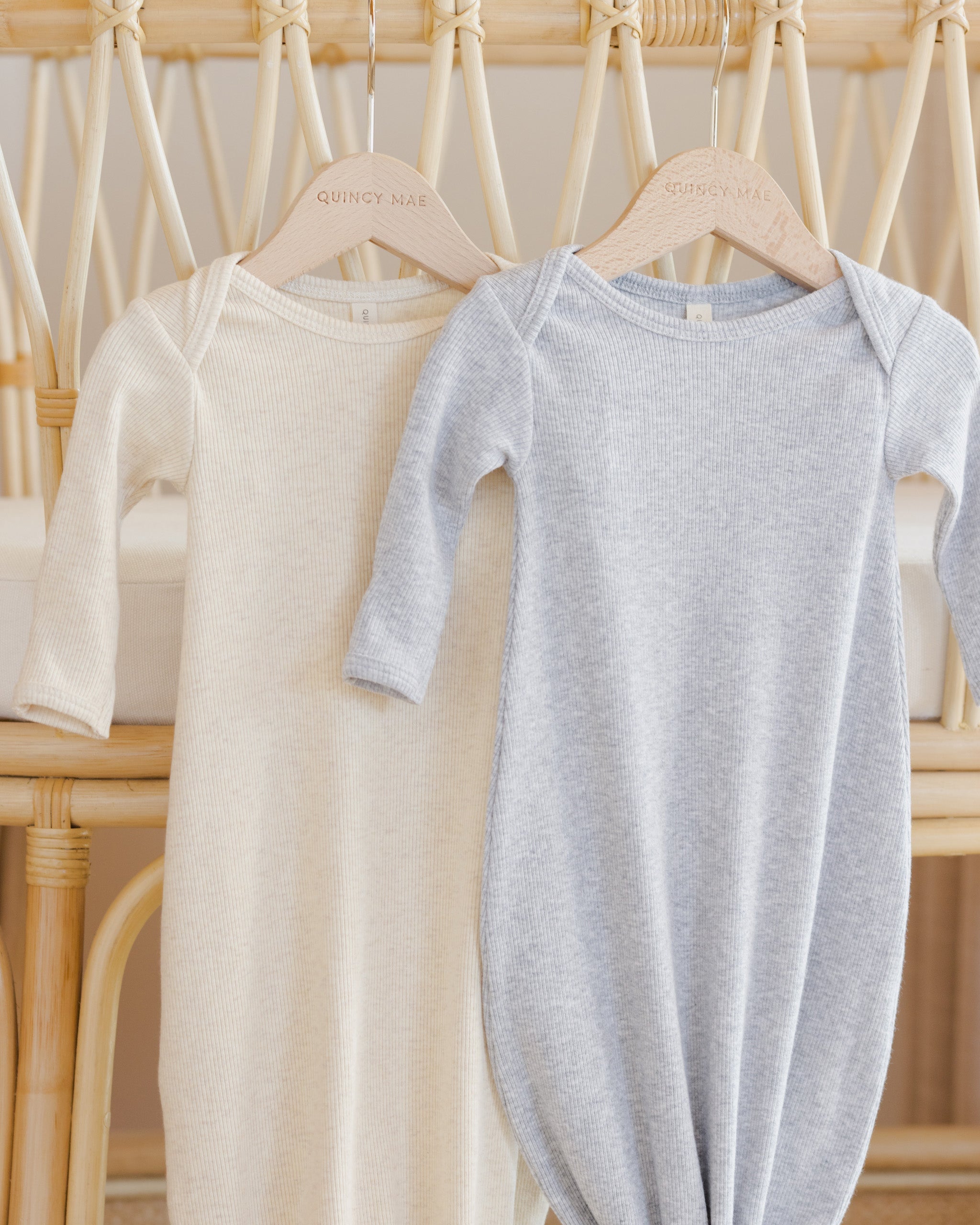 Knotted Baby Gown + Hat || Dusty Blue - Rylee + Cru | Kids Clothes | Trendy Baby Clothes | Modern Infant Outfits |