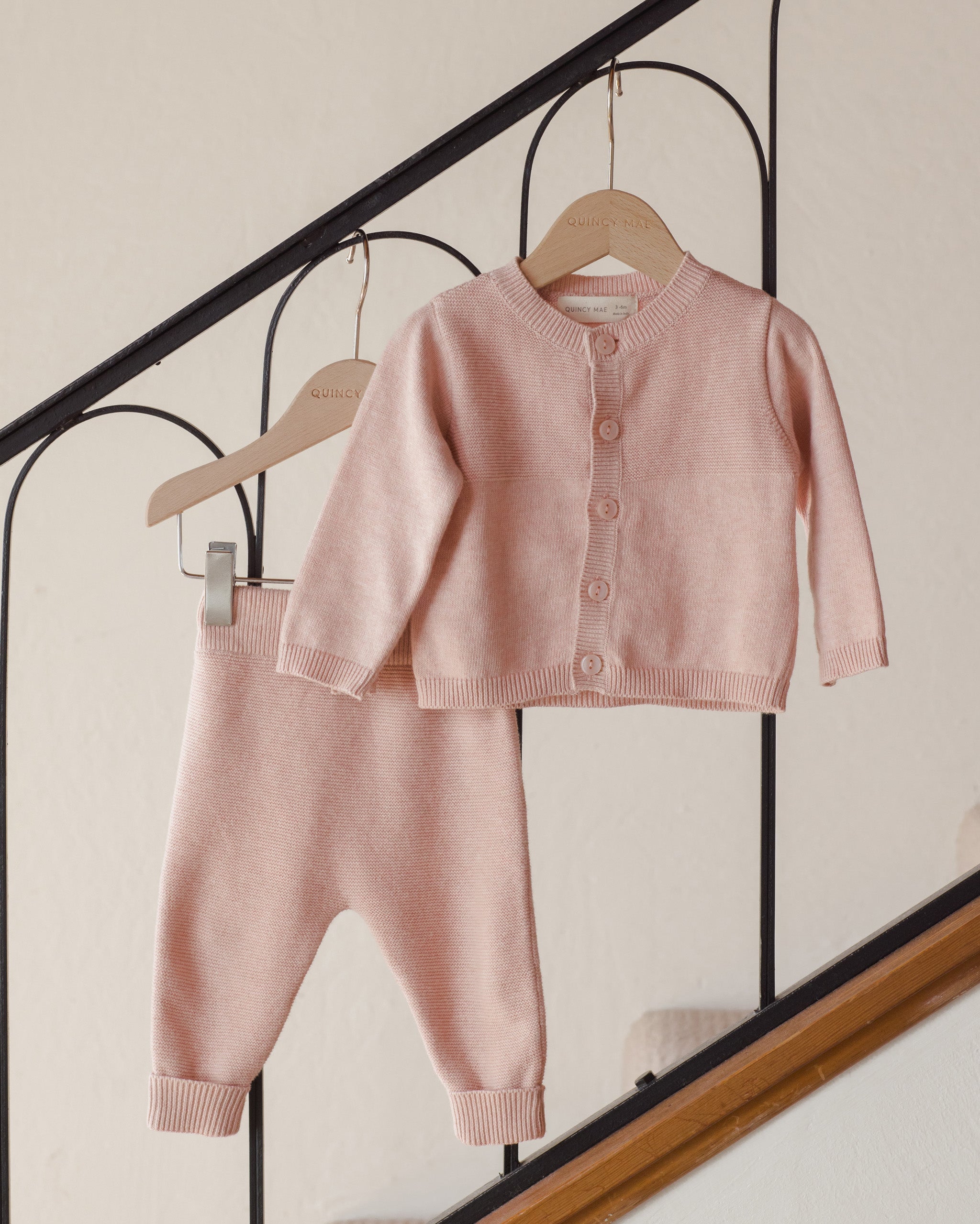 Knit Pant || Heathered Rose - Rylee + Cru | Kids Clothes | Trendy Baby Clothes | Modern Infant Outfits |