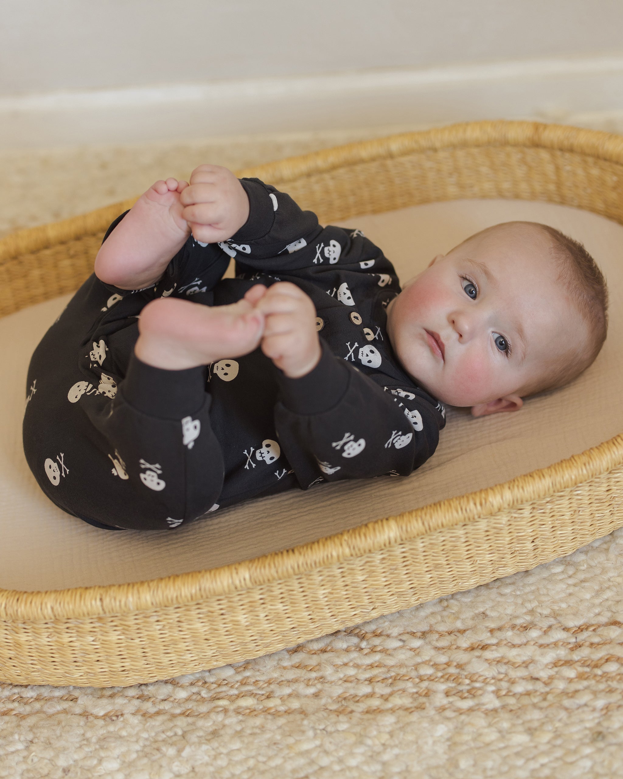 Relaxed Fleece Jumpsuit || Crossbones - Rylee + Cru | Kids Clothes | Trendy Baby Clothes | Modern Infant Outfits |