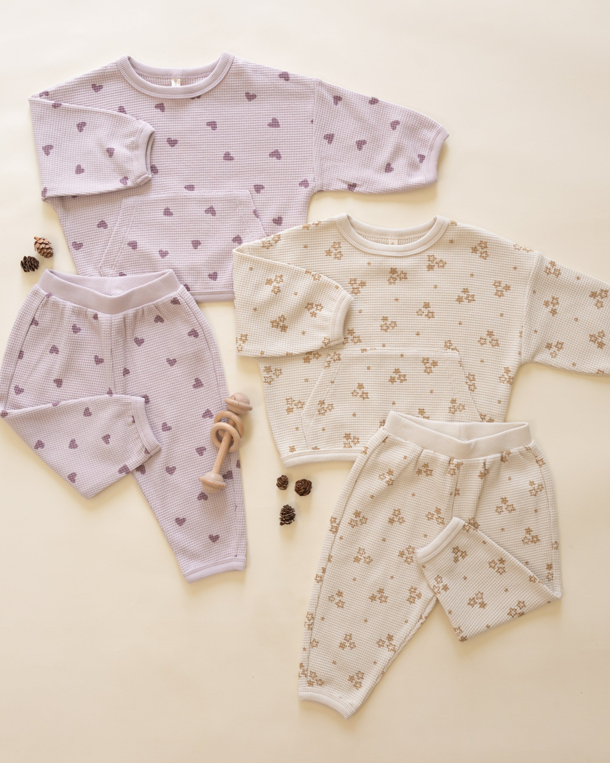 Waffle Slouch Set || Hearts