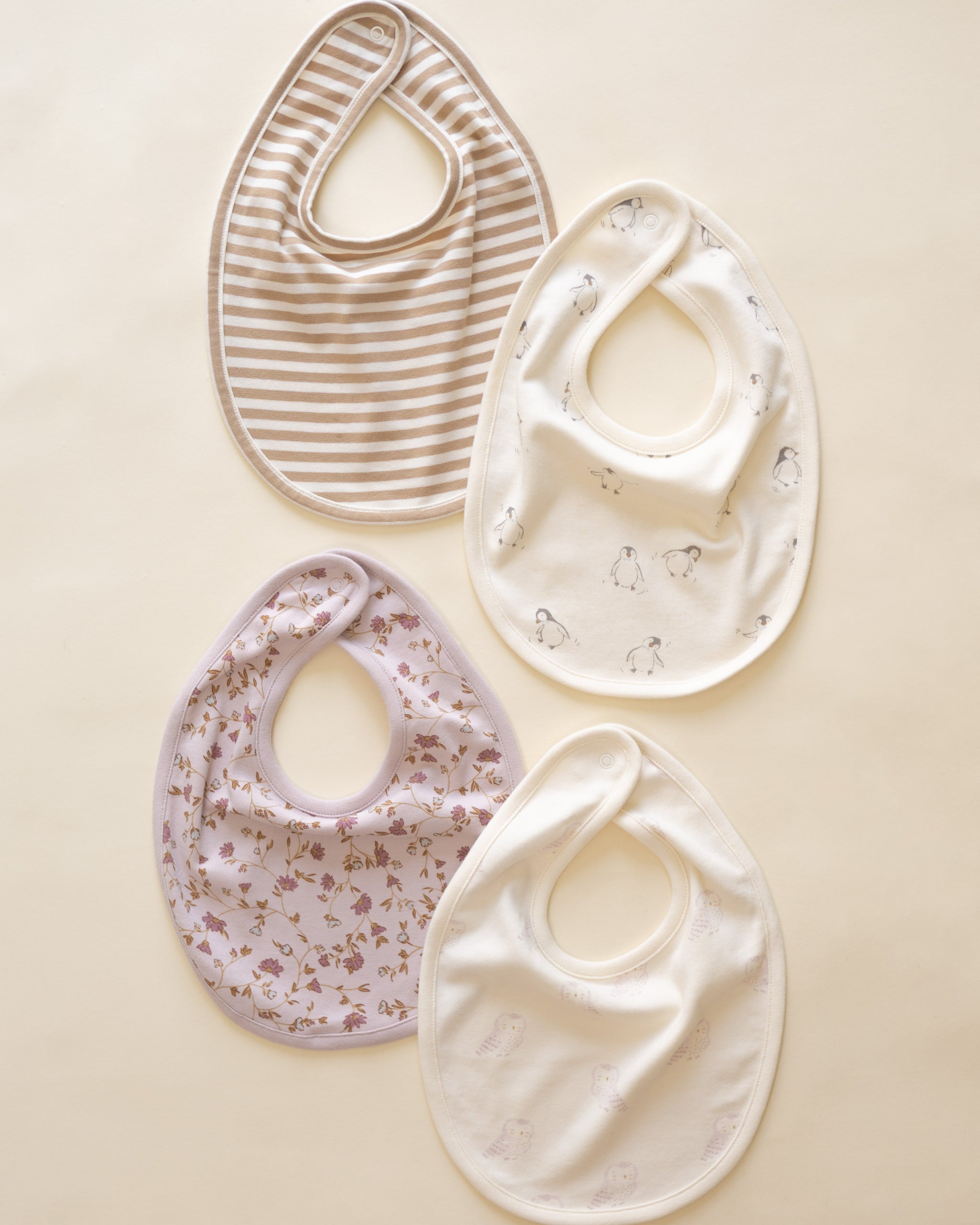 *Jersey Snap Bib, 2 Pack || Gold Stripe, Penguins*