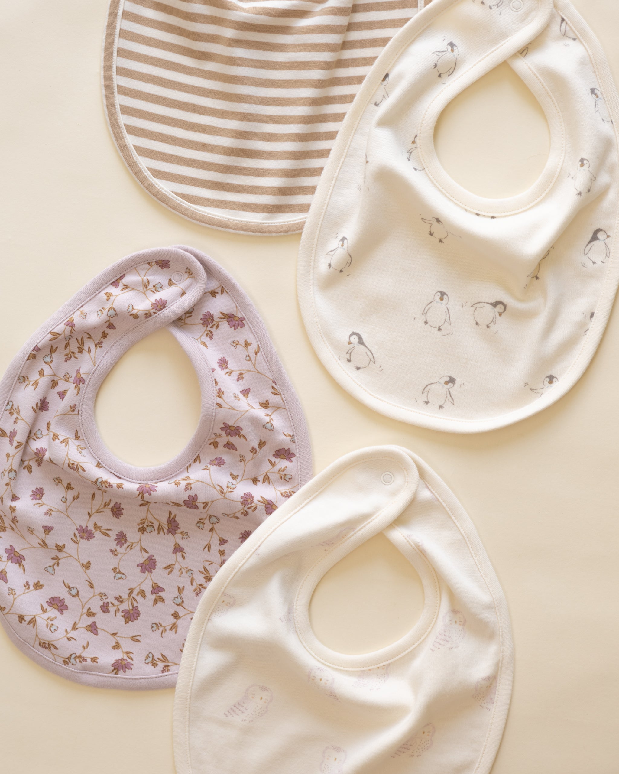 *Jersey Snap Bib, 2 Pack || Gold Stripe, Penguins*