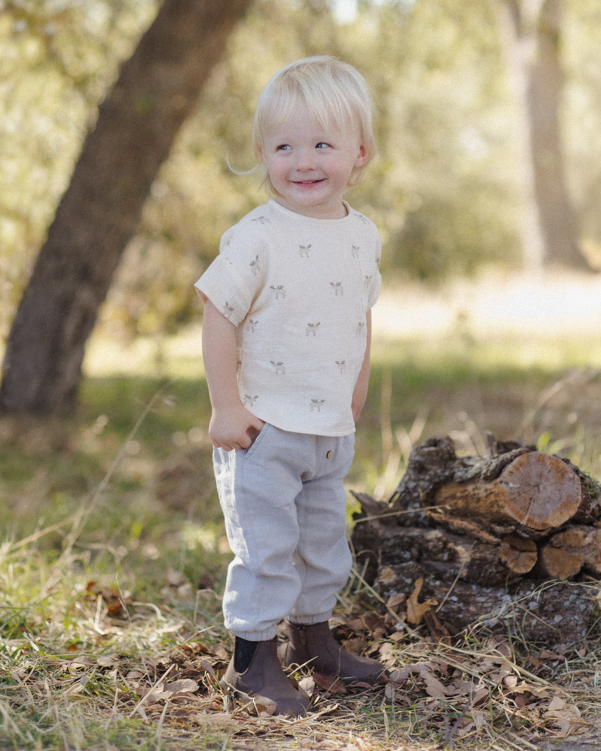 Woven Boxy Top Moose - Rylee + Cru | Kids Clothes | Trendy Baby Clothes | Modern Infant Outfits |
