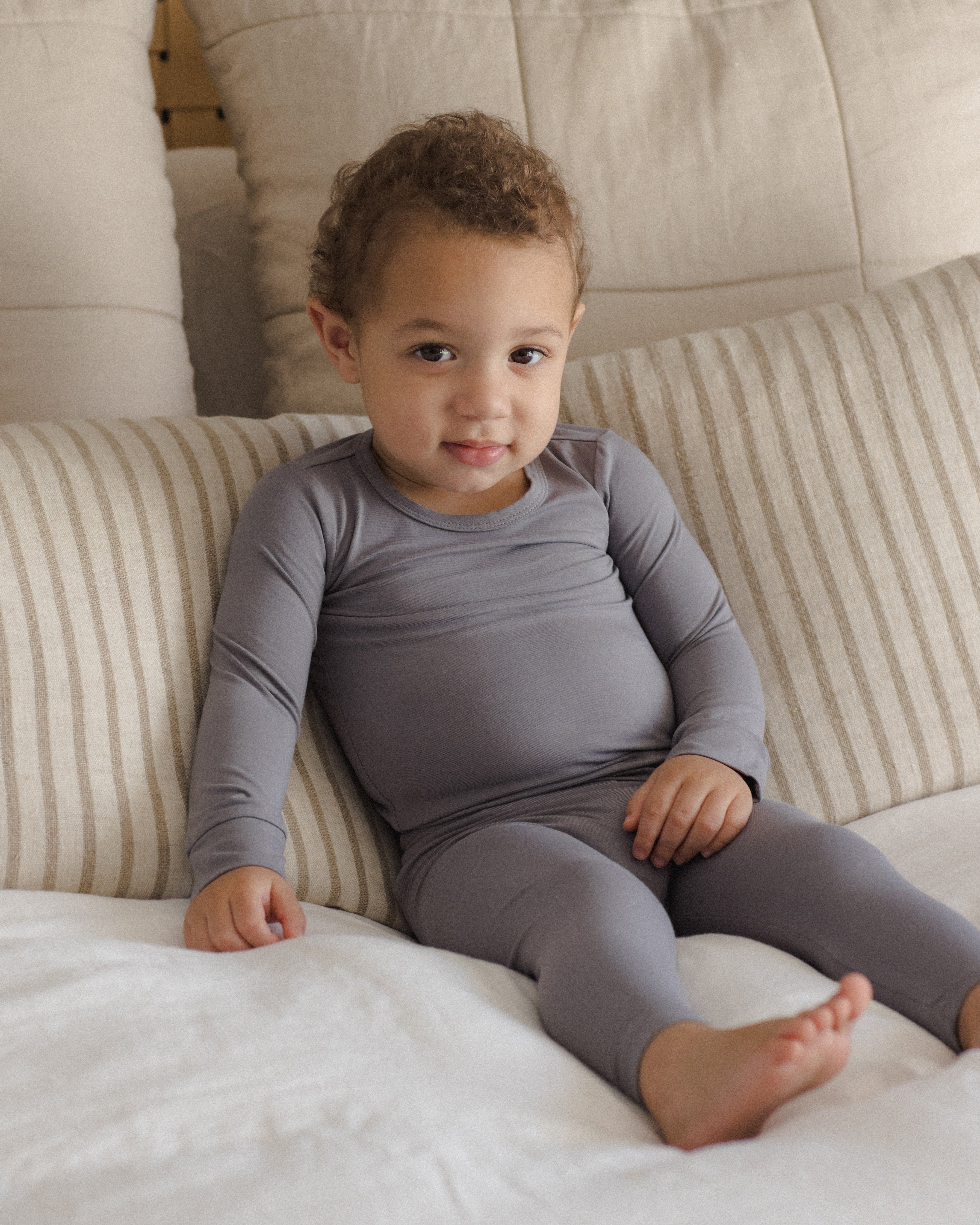 Bamboo Pajama Set Slate - Rylee + Cru | Kids Clothes | Trendy Baby Clothes | Modern Infant Outfits |