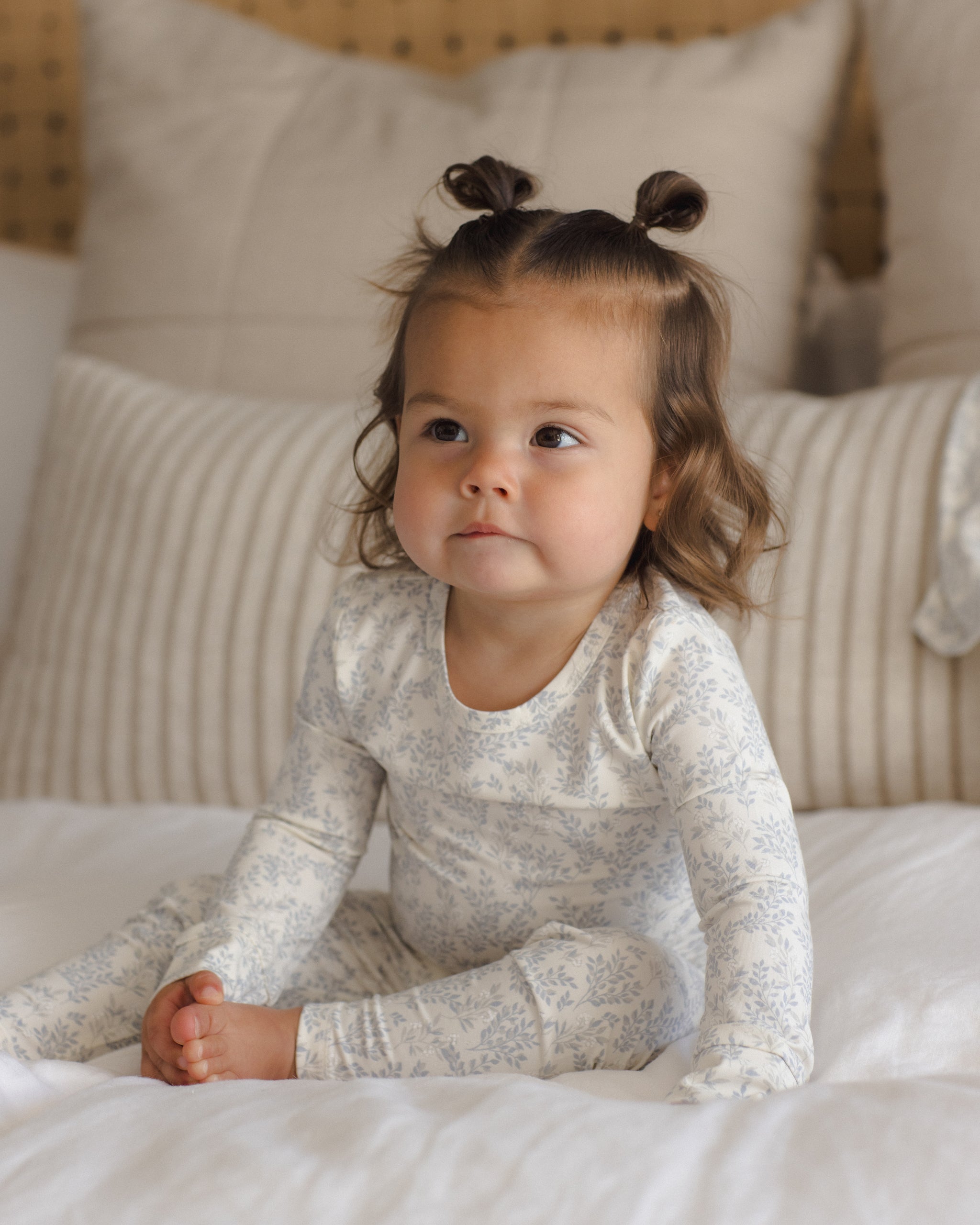 Bamboo Pajama Set Cloud Floral - Rylee + Cru | Kids Clothes | Trendy Baby Clothes | Modern Infant Outfits |