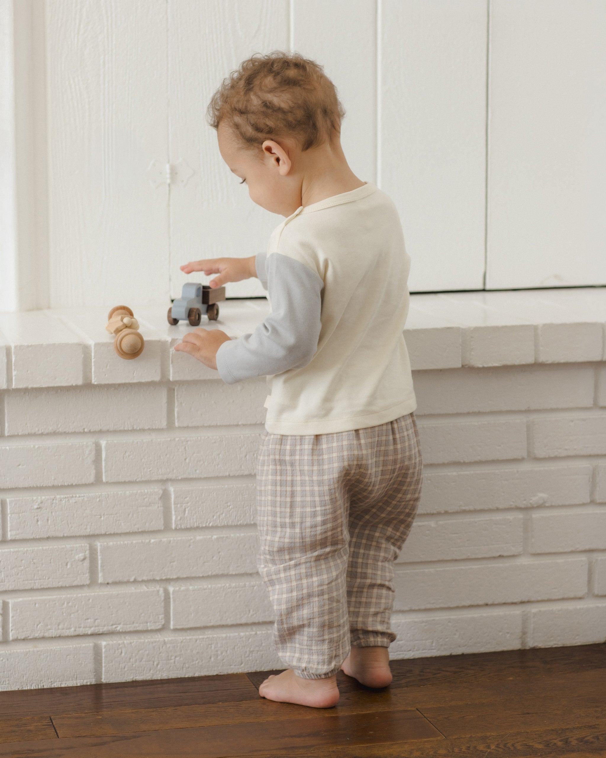 Woven Pant Blue Gingham - Rylee + Cru | Kids Clothes | Trendy Baby Clothes | Modern Infant Outfits |