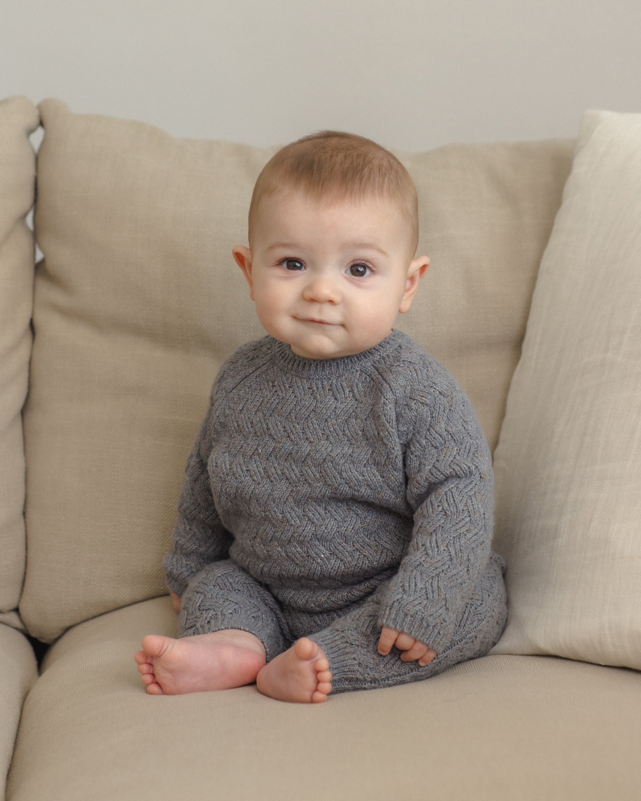 Knit Sweater Heathered Slate - Rylee + Cru | Kids Clothes | Trendy Baby Clothes | Modern Infant Outfits |