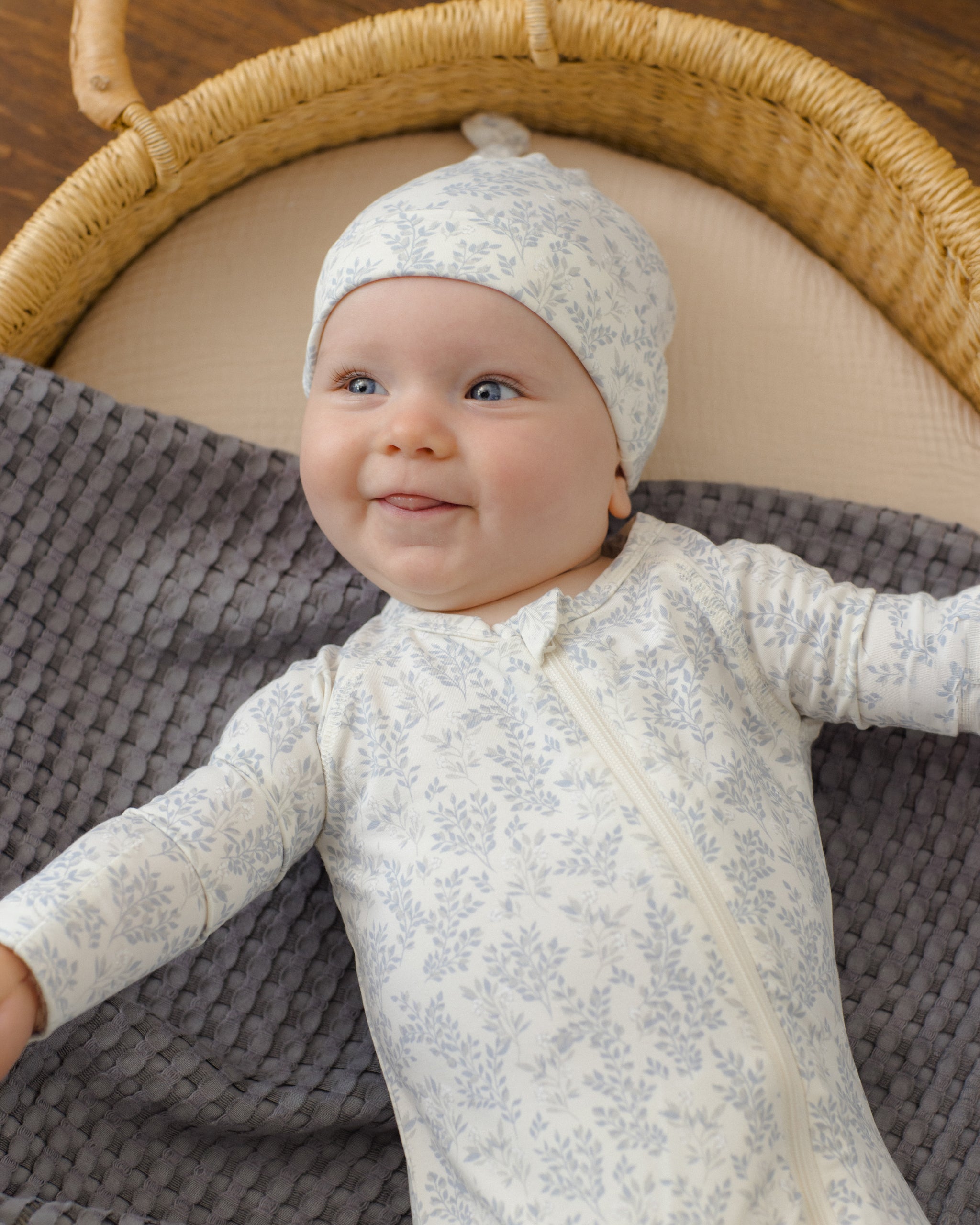 Bamboo Zip Footie Cloud Floral - Rylee + Cru | Kids Clothes | Trendy Baby Clothes | Modern Infant Outfits |