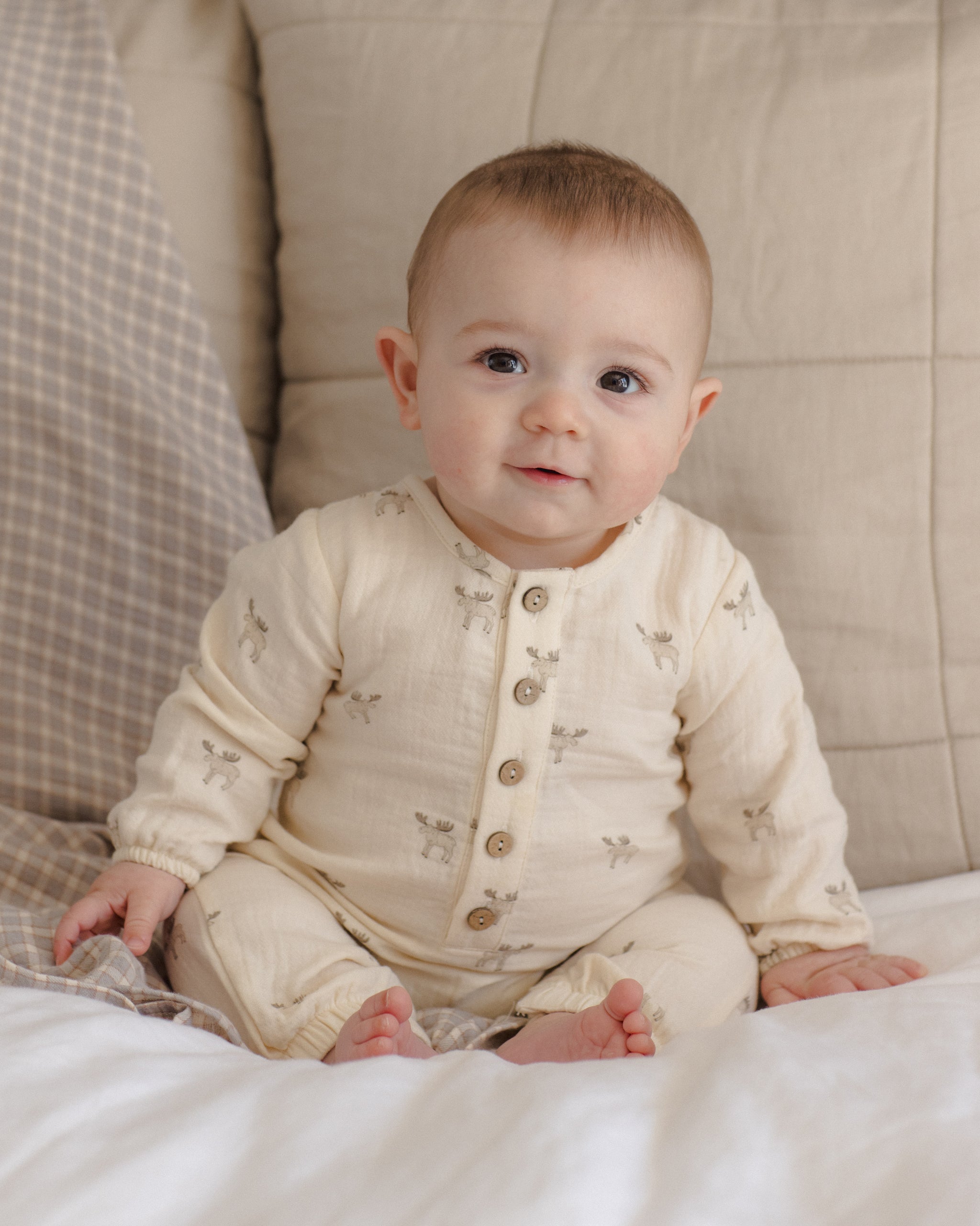 Woven Jumpsuit Moose - Rylee + Cru | Kids Clothes | Trendy Baby Clothes | Modern Infant Outfits |
