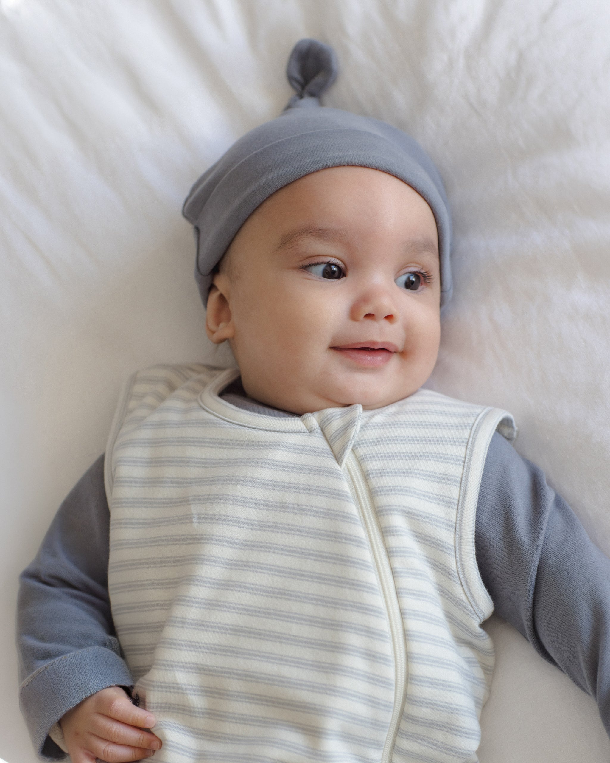 Knotted Baby Hat Slate - Rylee + Cru | Kids Clothes | Trendy Baby Clothes | Modern Infant Outfits |