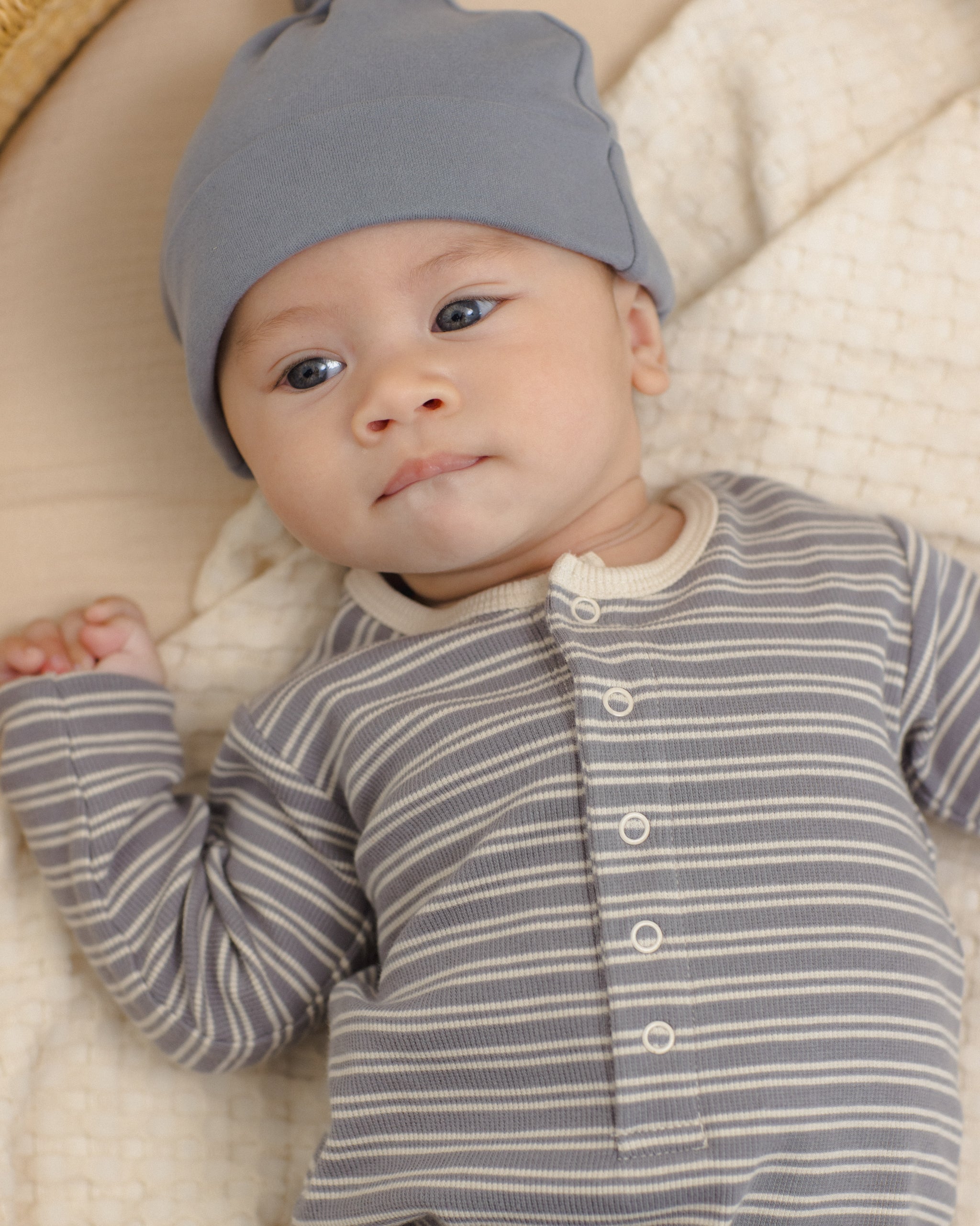 Knotted Baby Hat Slate - Rylee + Cru | Kids Clothes | Trendy Baby Clothes | Modern Infant Outfits |