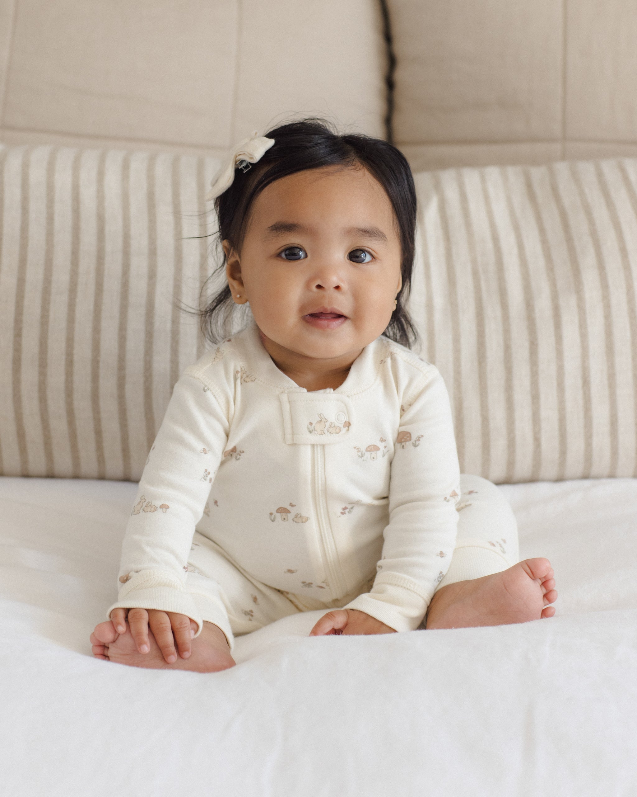 Zip Long Sleeve Sleeper Bunnies - Rylee + Cru | Kids Clothes | Trendy Baby Clothes | Modern Infant Outfits |