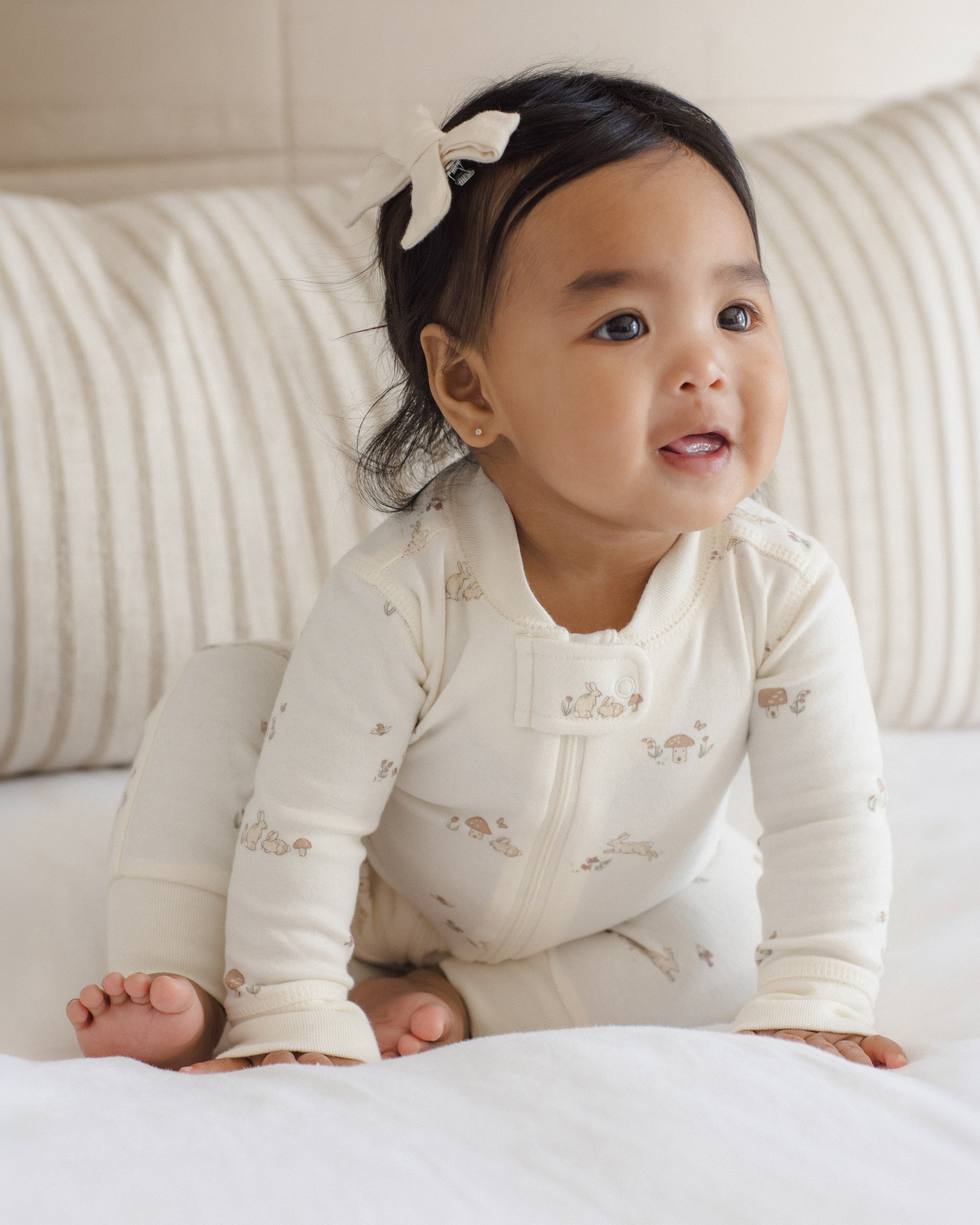 Zip Long Sleeve Sleeper Bunnies - Rylee + Cru | Kids Clothes | Trendy Baby Clothes | Modern Infant Outfits |
