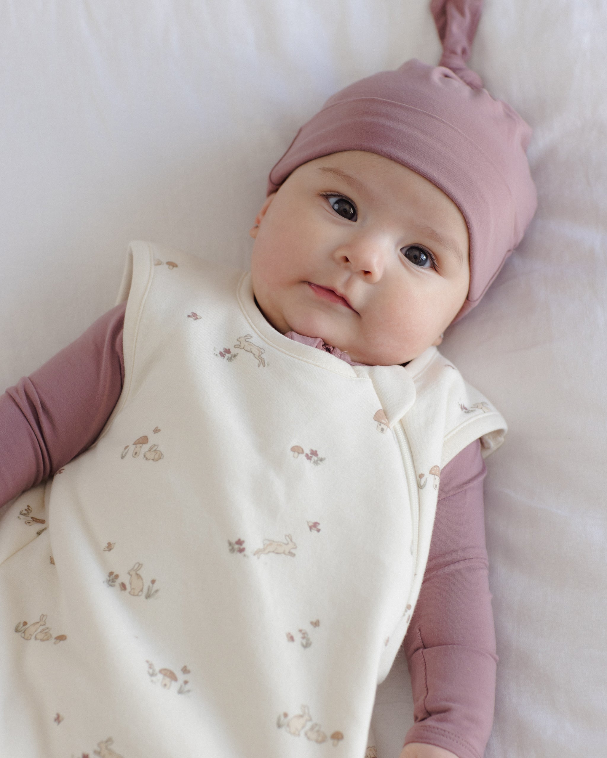 Bamboo Knotted Baby Hat Mulberry - Rylee + Cru | Kids Clothes | Trendy Baby Clothes | Modern Infant Outfits |