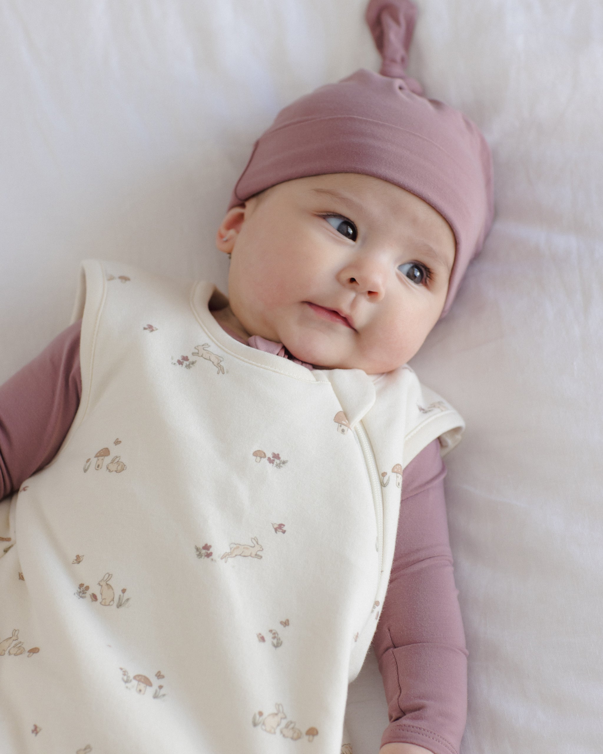 Bamboo Knotted Baby Hat Mulberry - Rylee + Cru | Kids Clothes | Trendy Baby Clothes | Modern Infant Outfits |