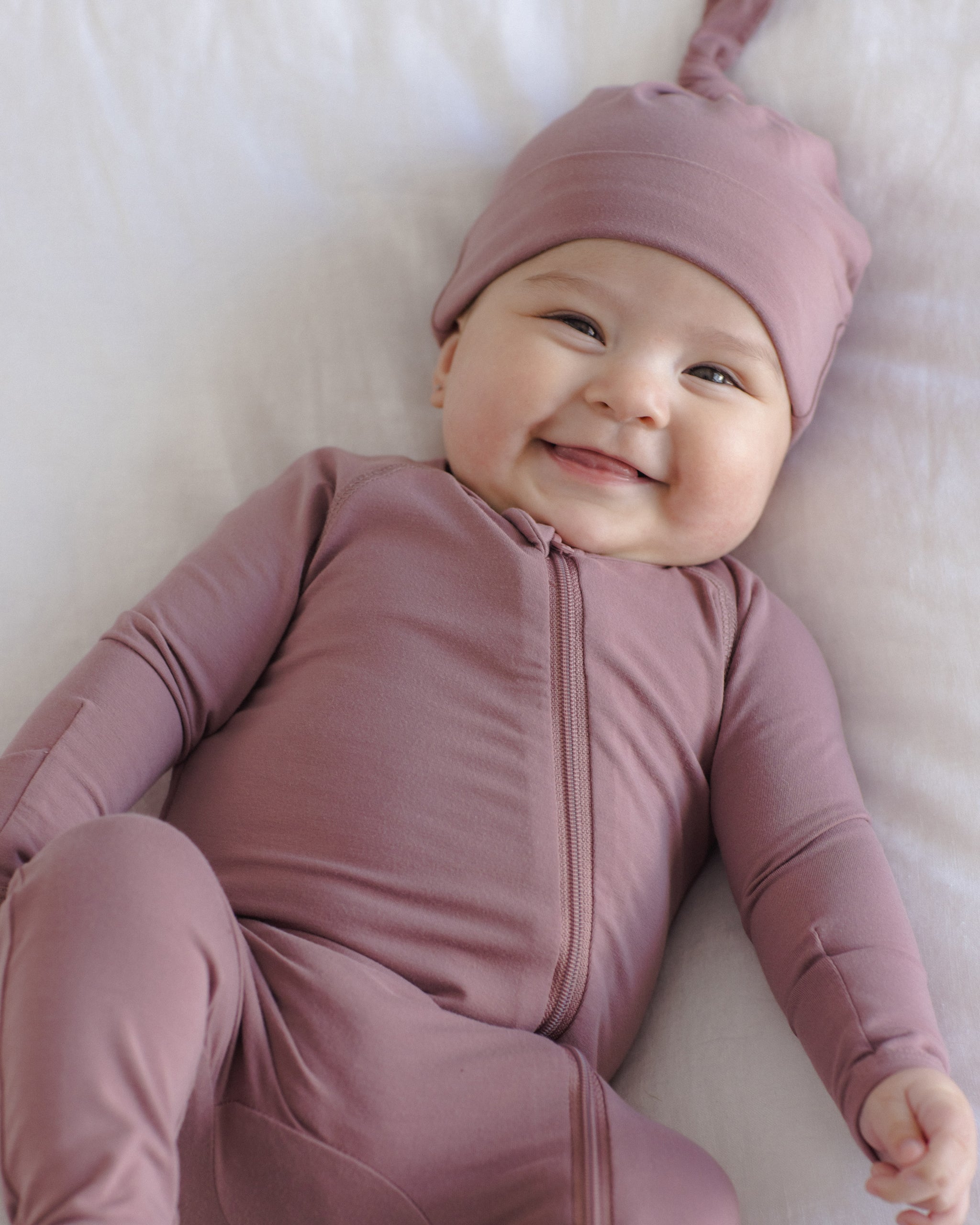 Bamboo Zip Footie Mulberry - Rylee + Cru | Kids Clothes | Trendy Baby Clothes | Modern Infant Outfits |