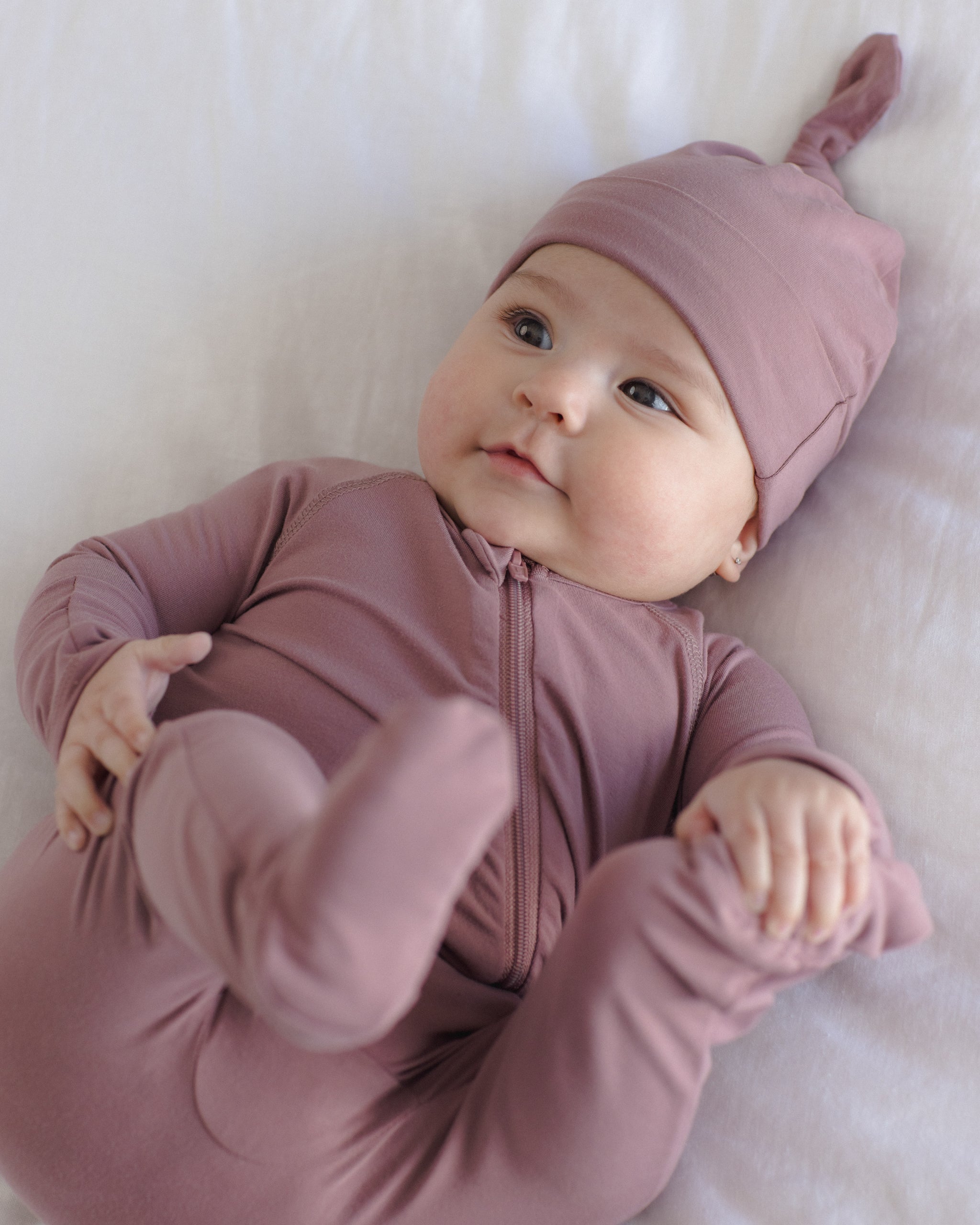 Bamboo Zip Footie Mulberry - Rylee + Cru | Kids Clothes | Trendy Baby Clothes | Modern Infant Outfits |