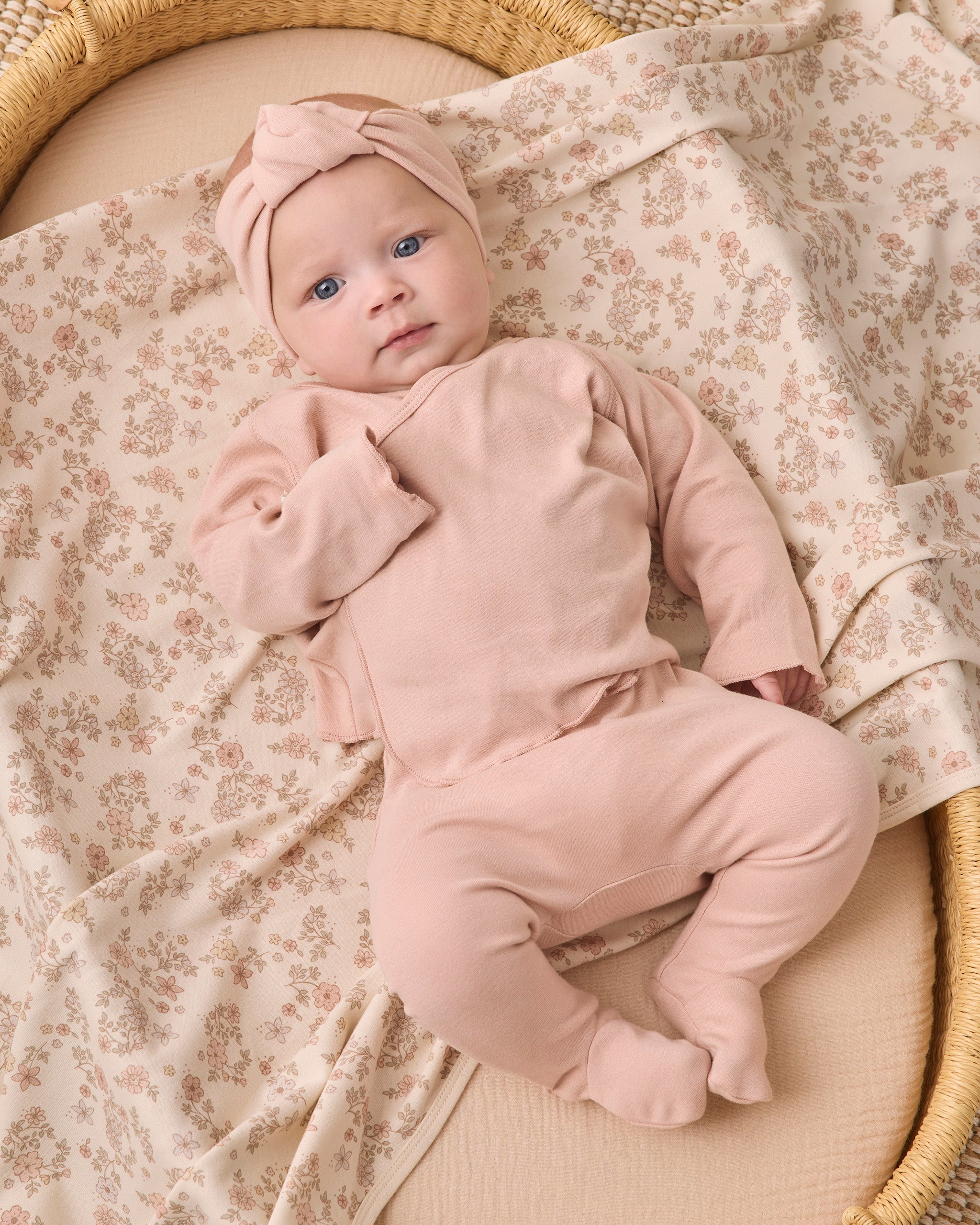 Wrap Top + Footed Pant Set Dusty Rose - Rylee + Cru | Kids Clothes | Trendy Baby Clothes | Modern Infant Outfits |