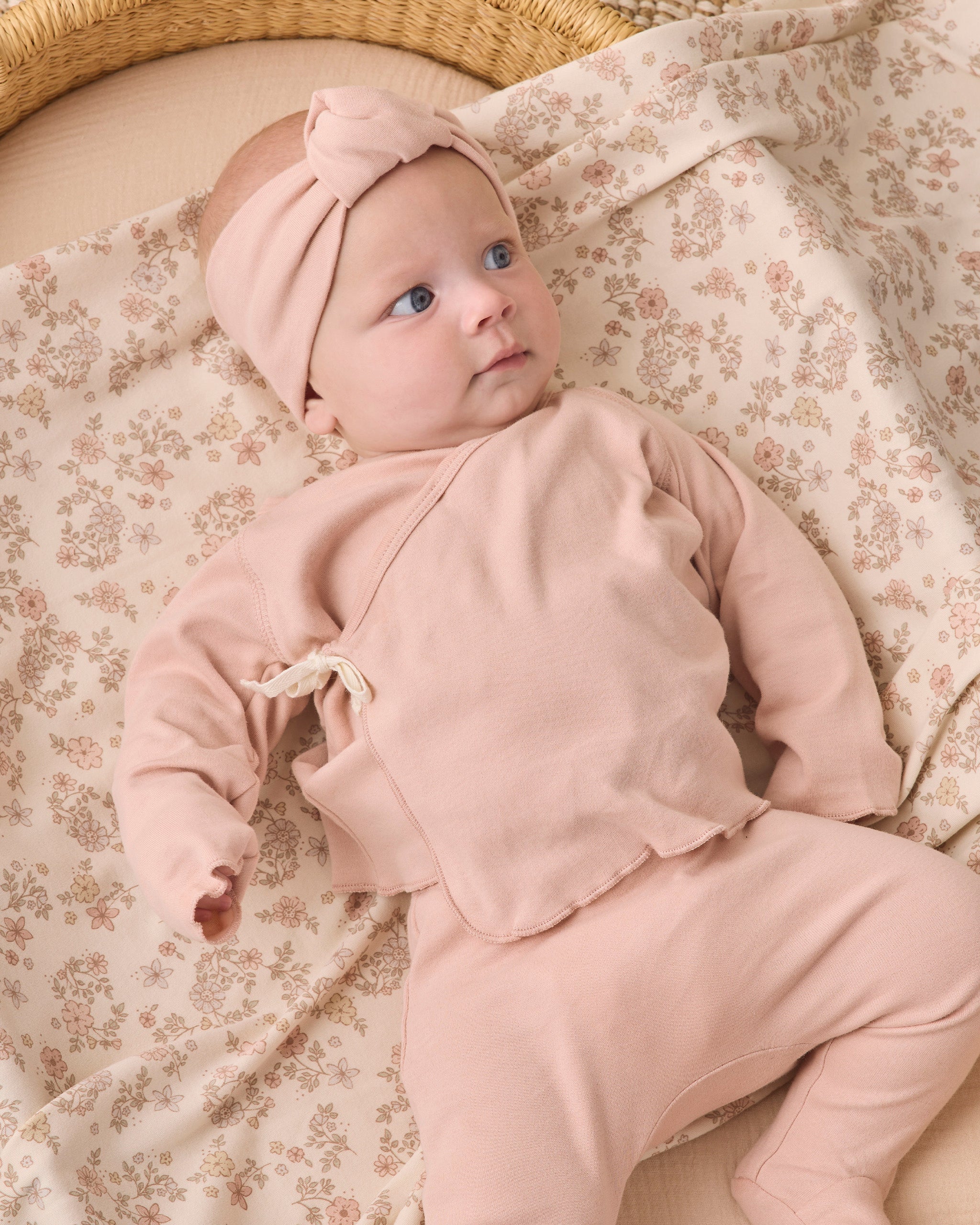Wrap Top + Footed Pant Set Dusty Rose - Rylee + Cru | Kids Clothes | Trendy Baby Clothes | Modern Infant Outfits |