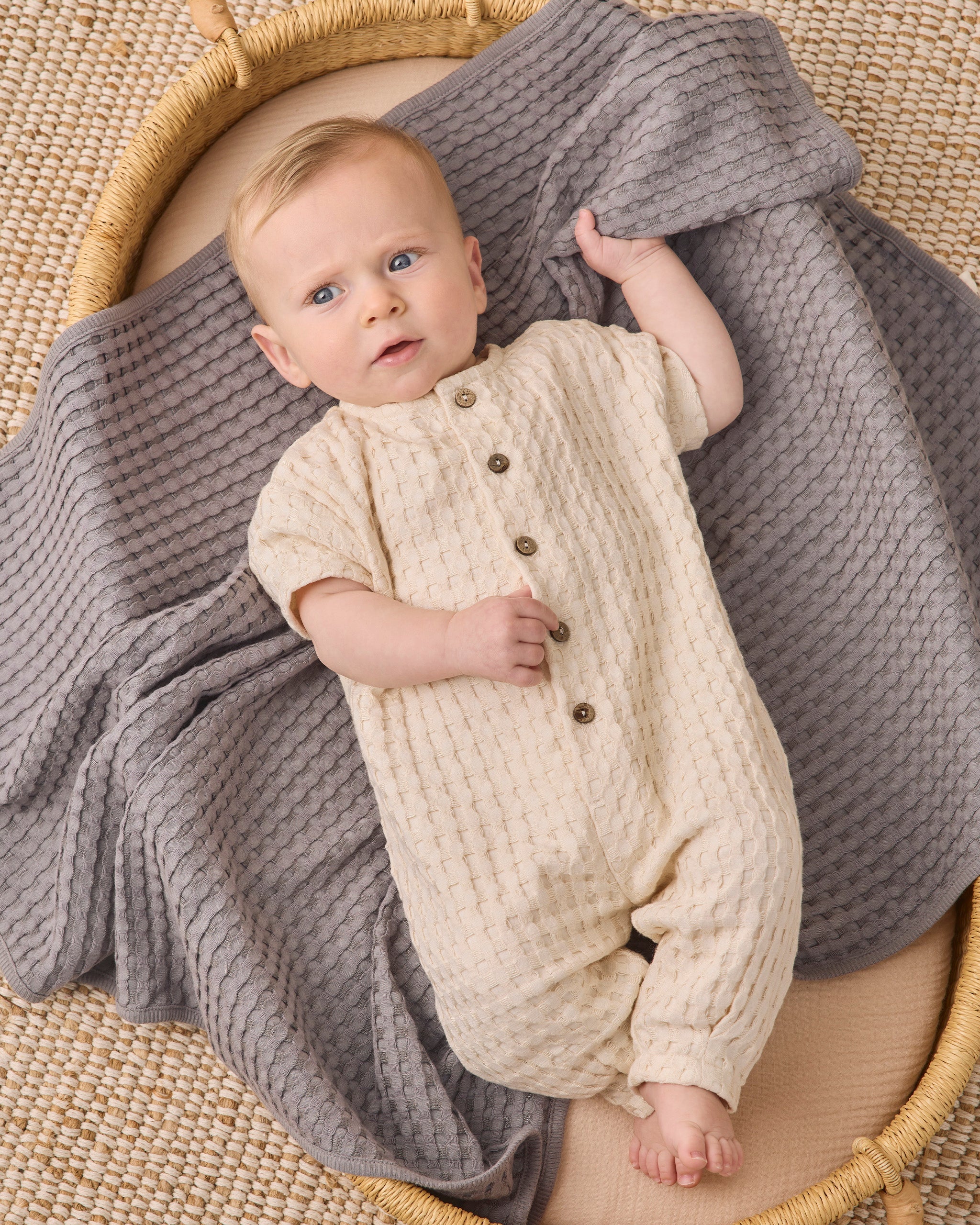 Waffle Baby Blanket Slate - Rylee + Cru | Kids Clothes | Trendy Baby Clothes | Modern Infant Outfits |