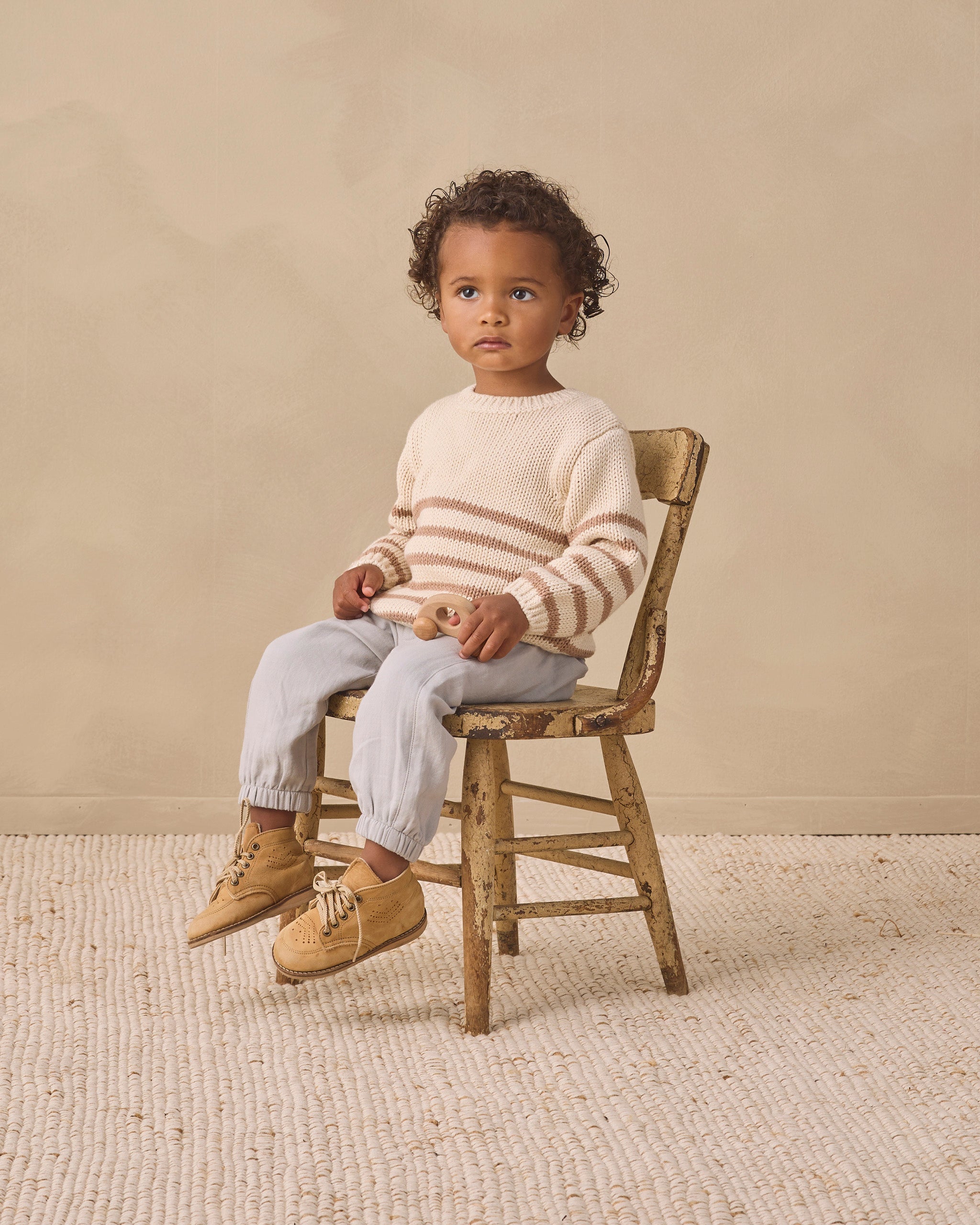 Rex Sweater Almond Stripe - Rylee + Cru | Kids Clothes | Trendy Baby Clothes | Modern Infant Outfits |
