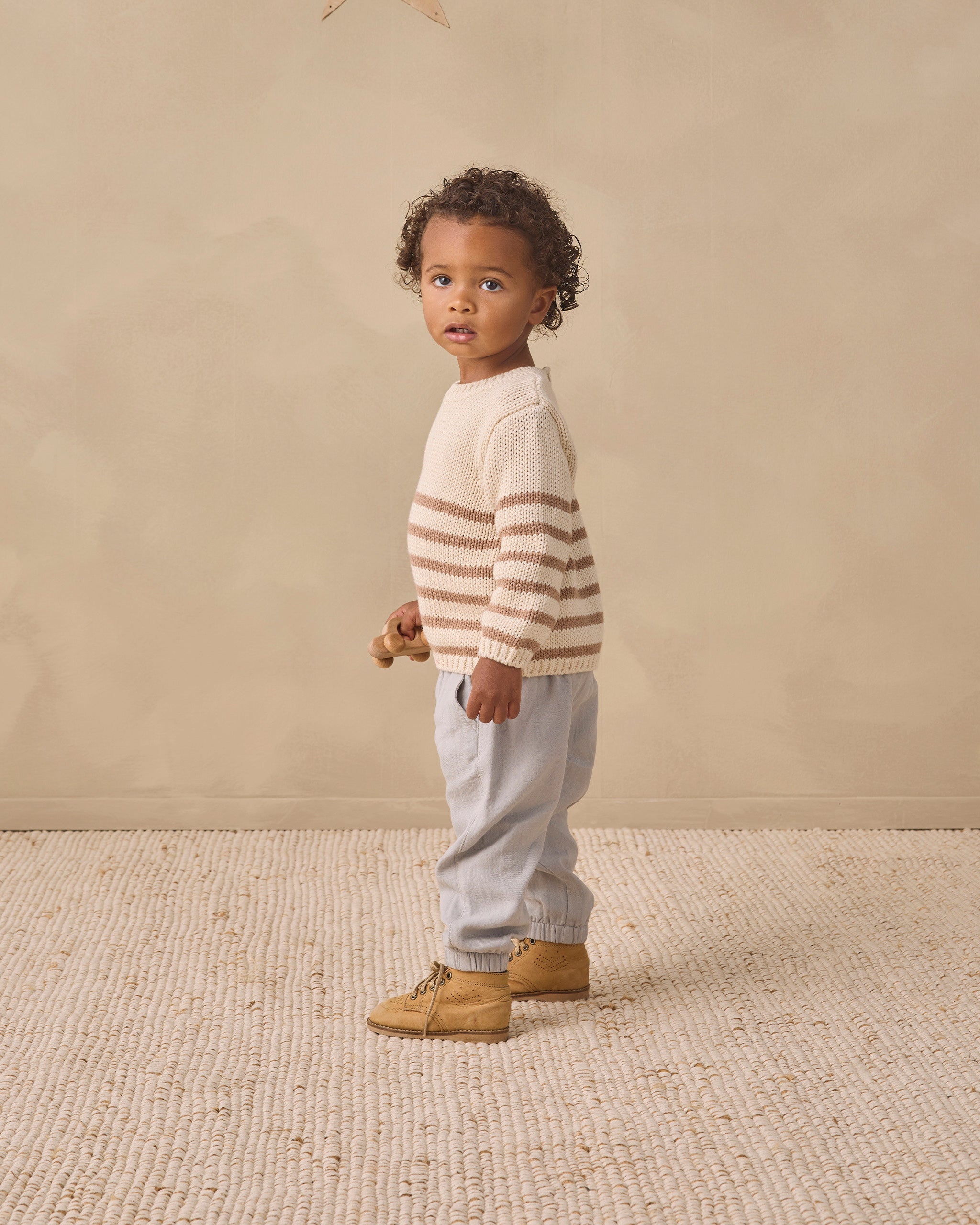Rex Sweater Almond Stripe - Rylee + Cru | Kids Clothes | Trendy Baby Clothes | Modern Infant Outfits |