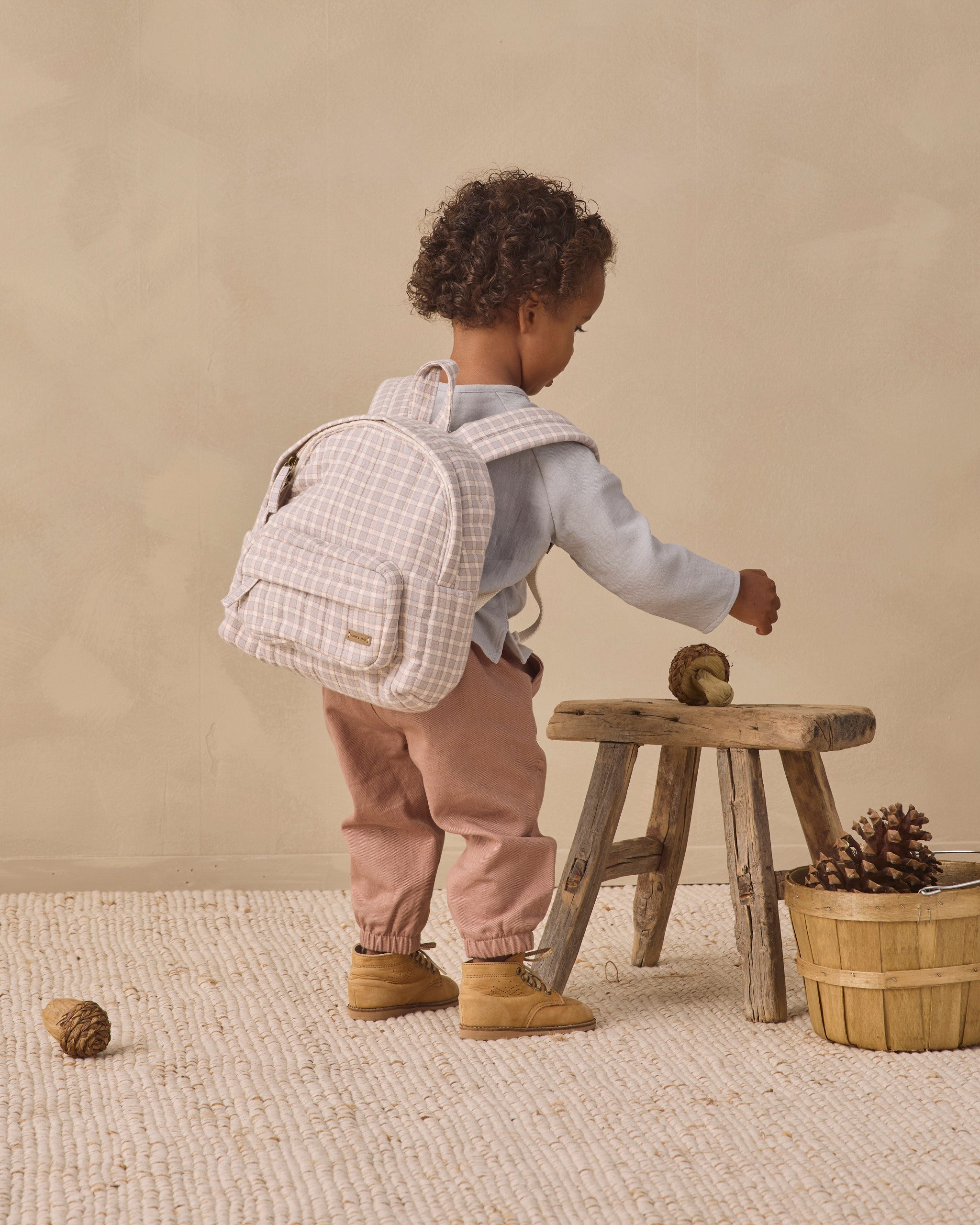 Mini Backpack Blue Gingham - Rylee + Cru | Kids Clothes | Trendy Baby Clothes | Modern Infant Outfits |