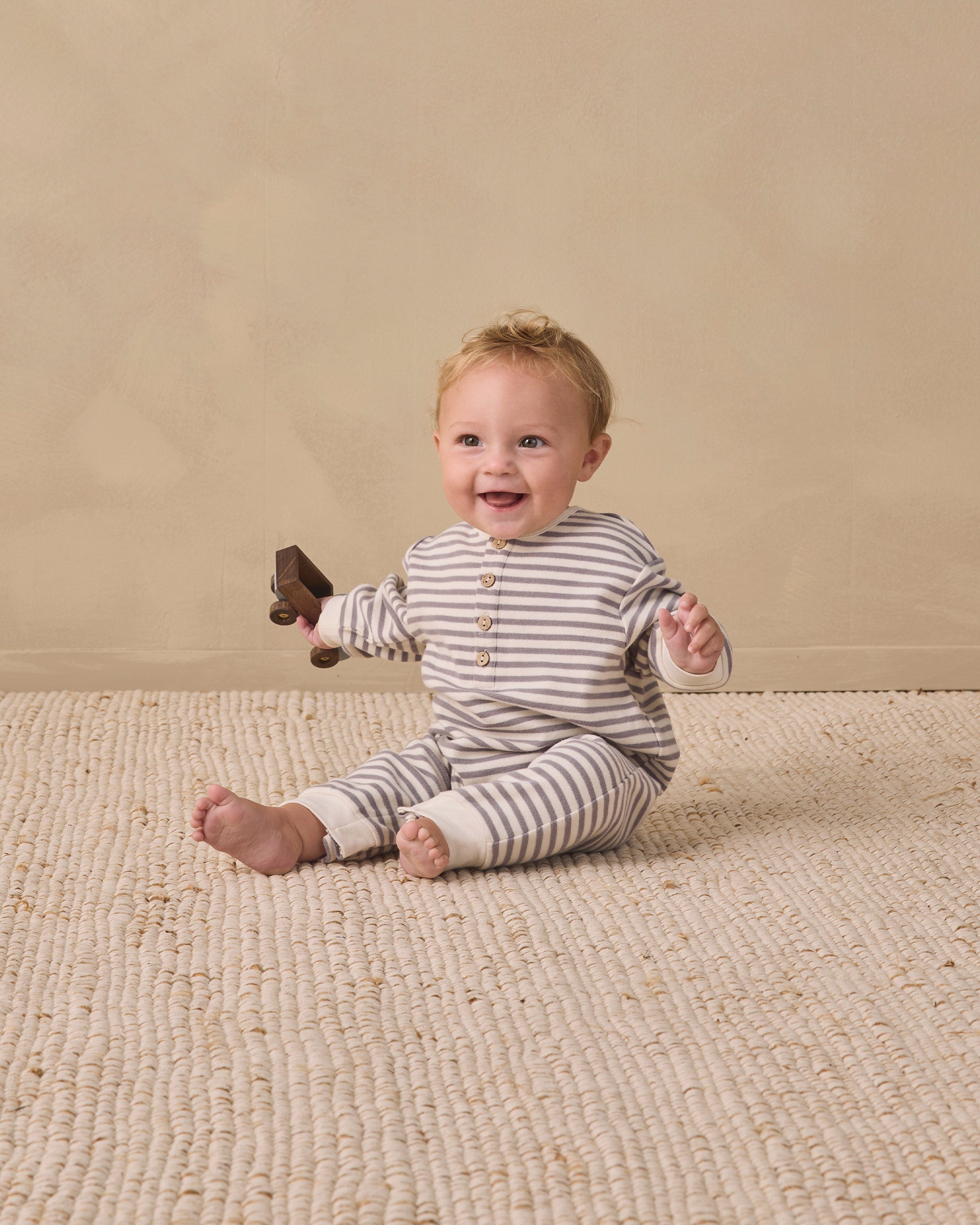 Relaxed Jumpsuit Slate Stripe - Rylee + Cru | Kids Clothes | Trendy Baby Clothes | Modern Infant Outfits |