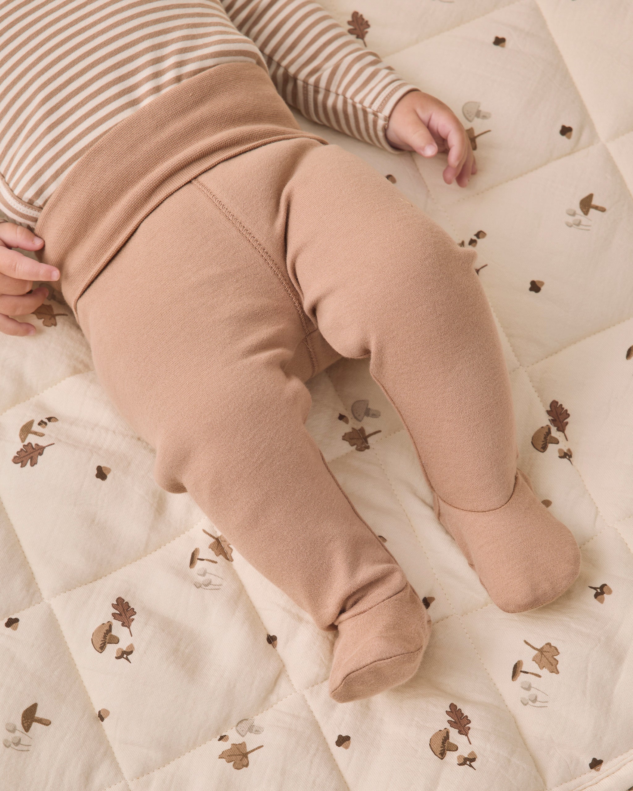 Side Snap Bodysuit + Pant Set Almond Stripe - Rylee + Cru | Kids Clothes | Trendy Baby Clothes | Modern Infant Outfits |