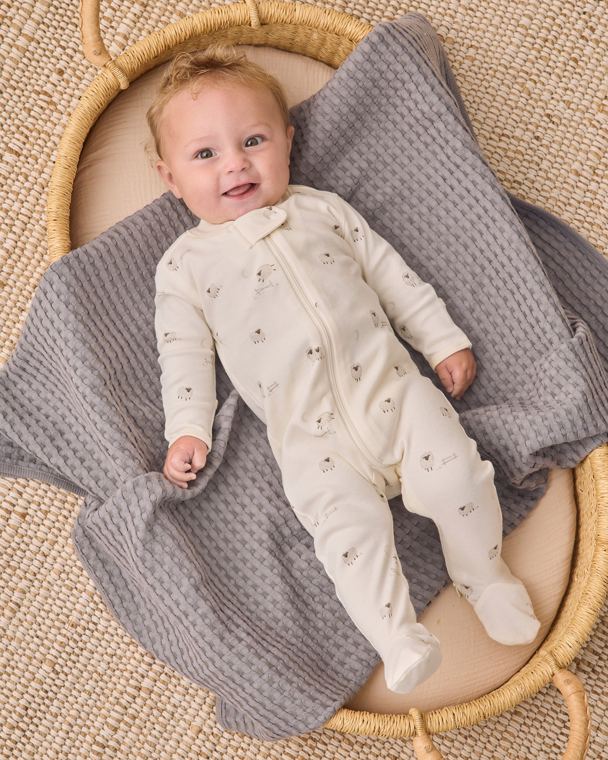 Zip Long Sleeve Sleeper Footie Sheep - Rylee + Cru | Kids Clothes | Trendy Baby Clothes | Modern Infant Outfits |