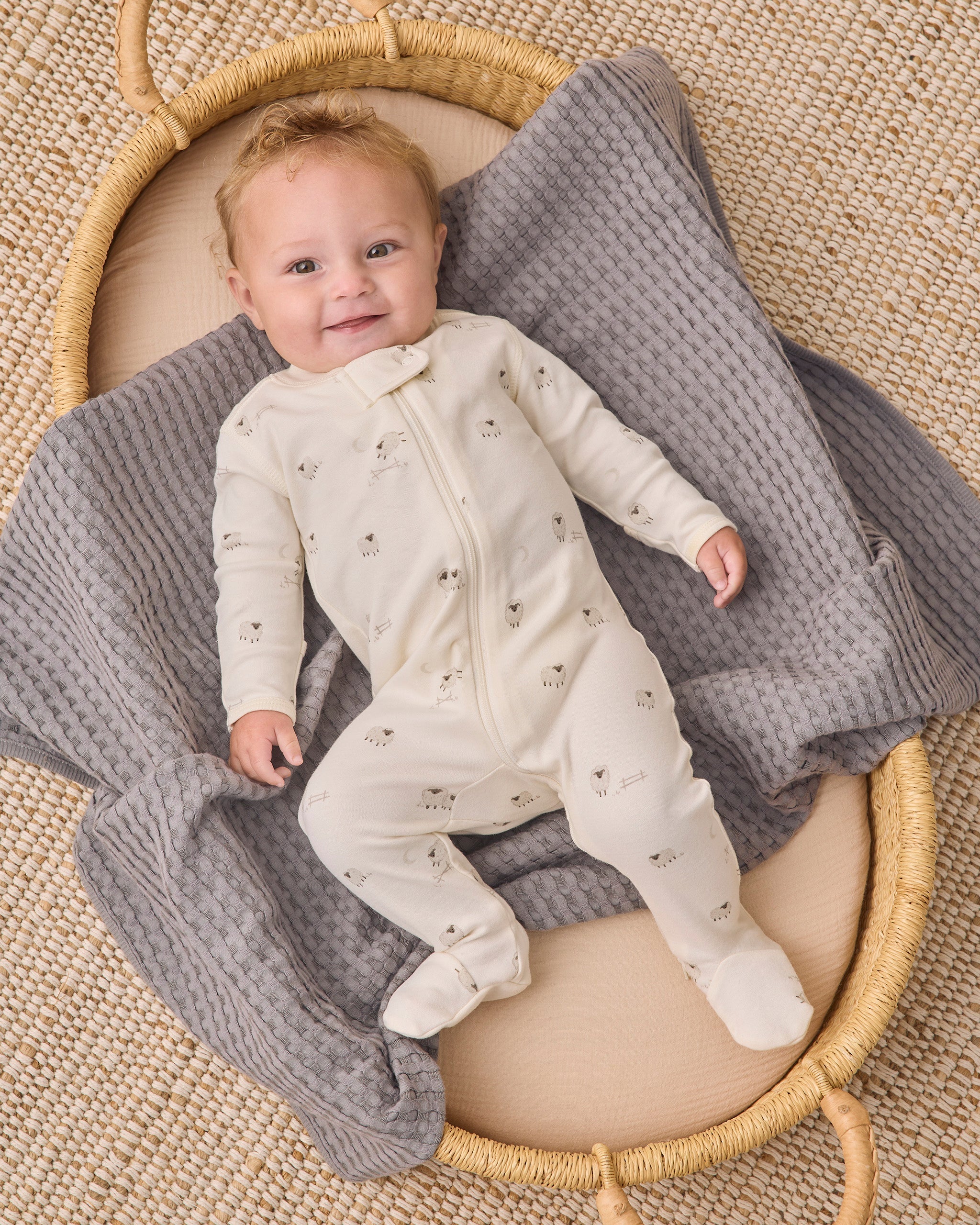 Waffle Baby Blanket Slate - Rylee + Cru | Kids Clothes | Trendy Baby Clothes | Modern Infant Outfits |