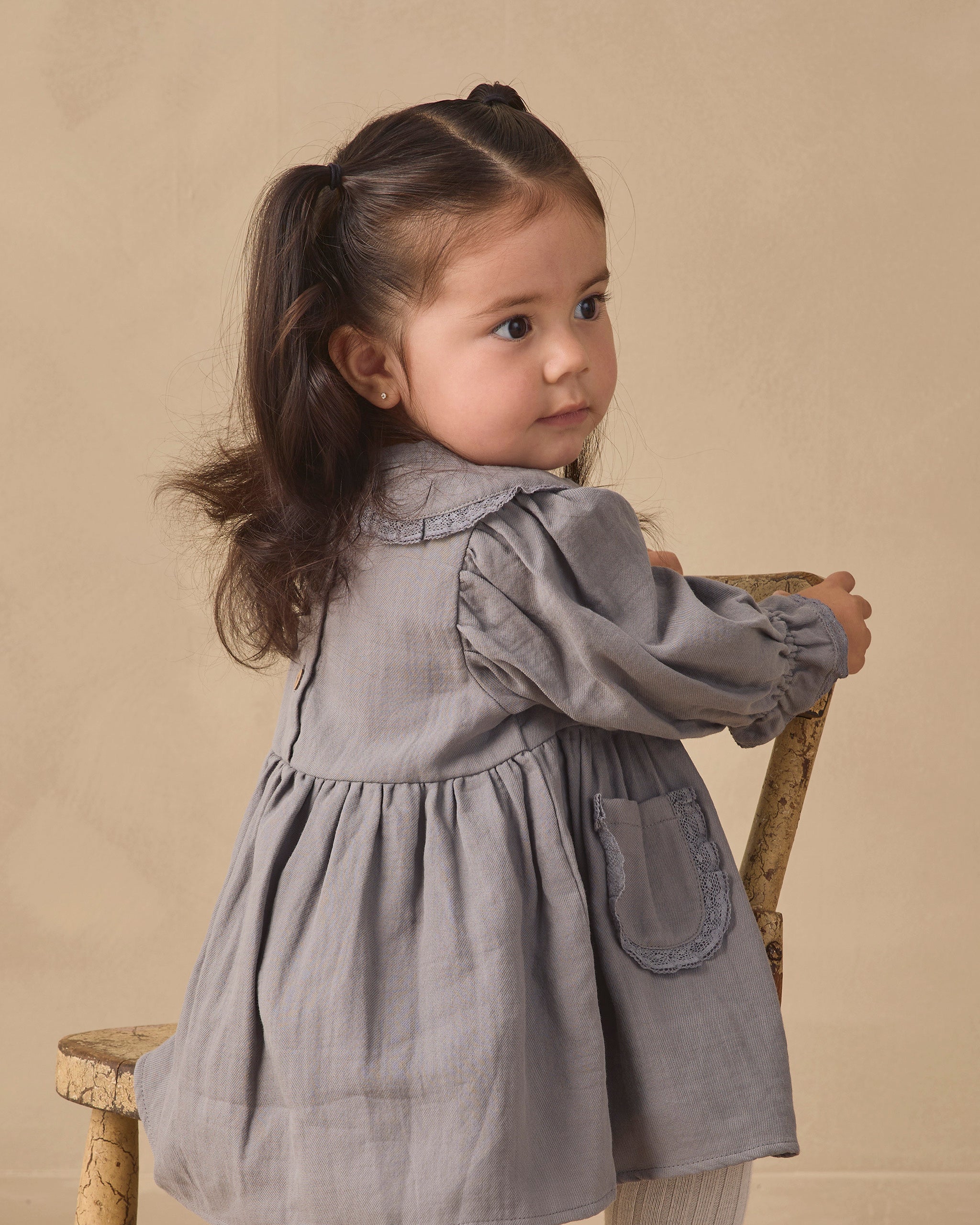 Marisol Dress Slate - Rylee + Cru | Kids Clothes | Trendy Baby Clothes | Modern Infant Outfits |
