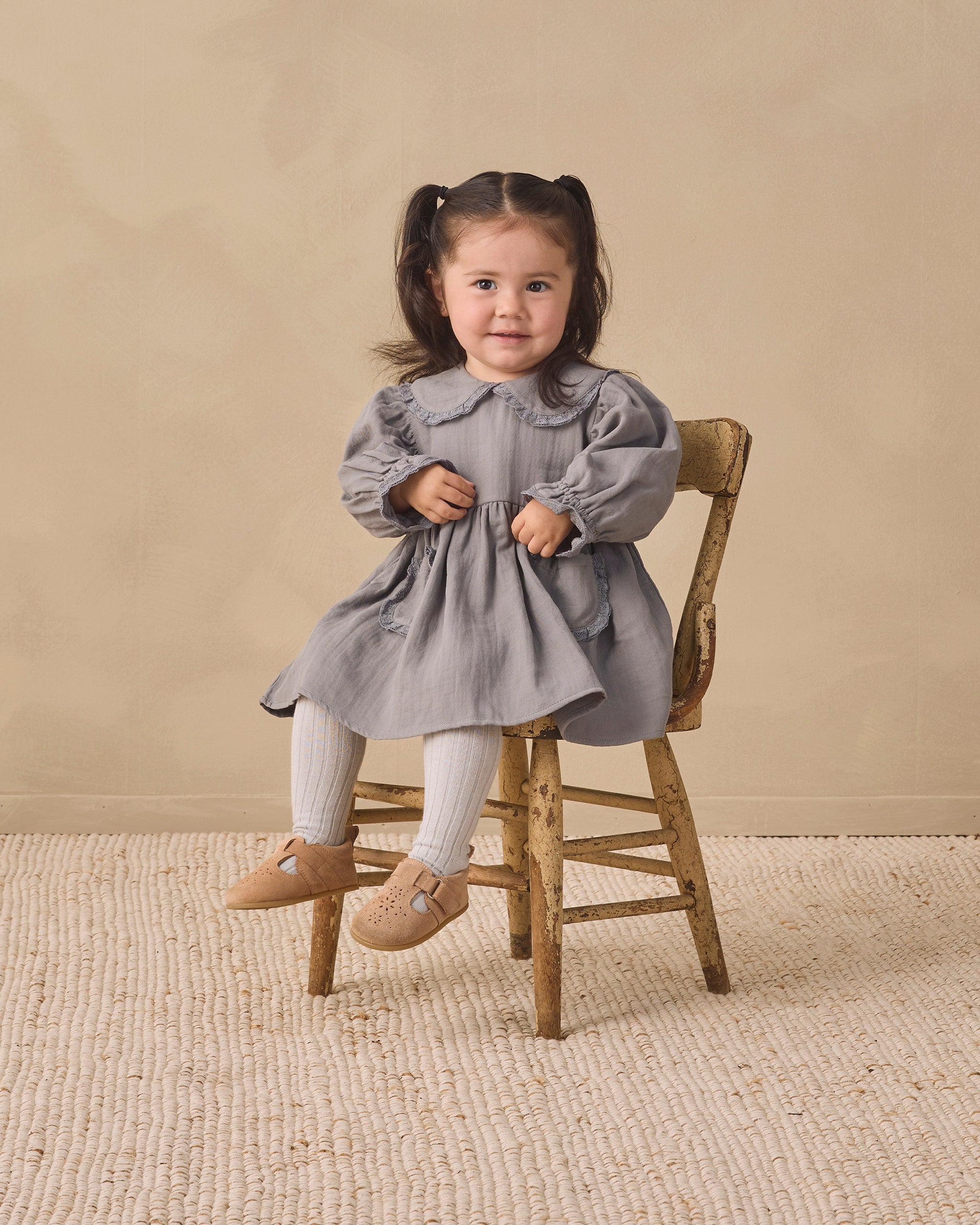 Marisol Dress Slate - Rylee + Cru | Kids Clothes | Trendy Baby Clothes | Modern Infant Outfits |