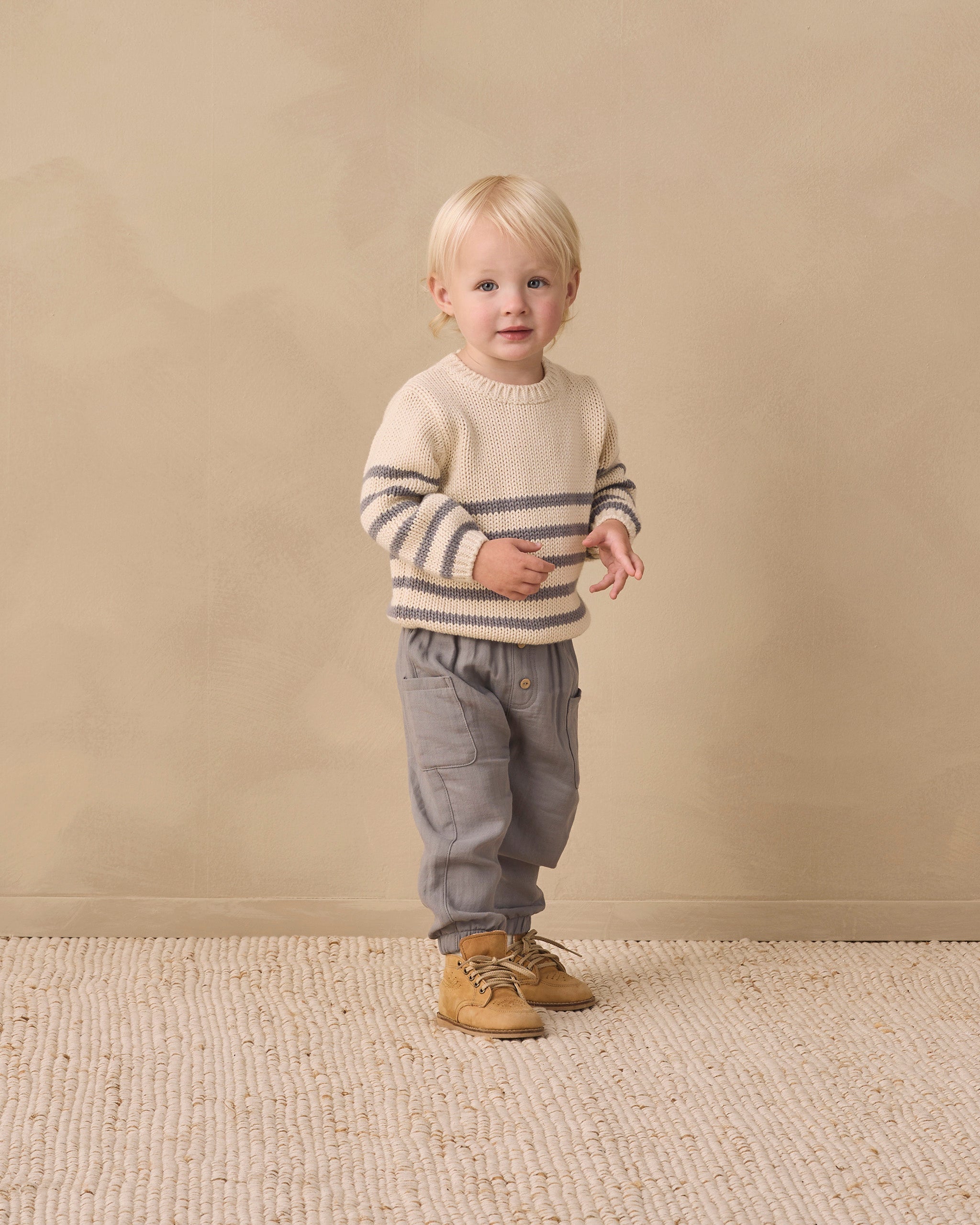 Rex Sweater Slate Stripe - Rylee + Cru | Kids Clothes | Trendy Baby Clothes | Modern Infant Outfits |