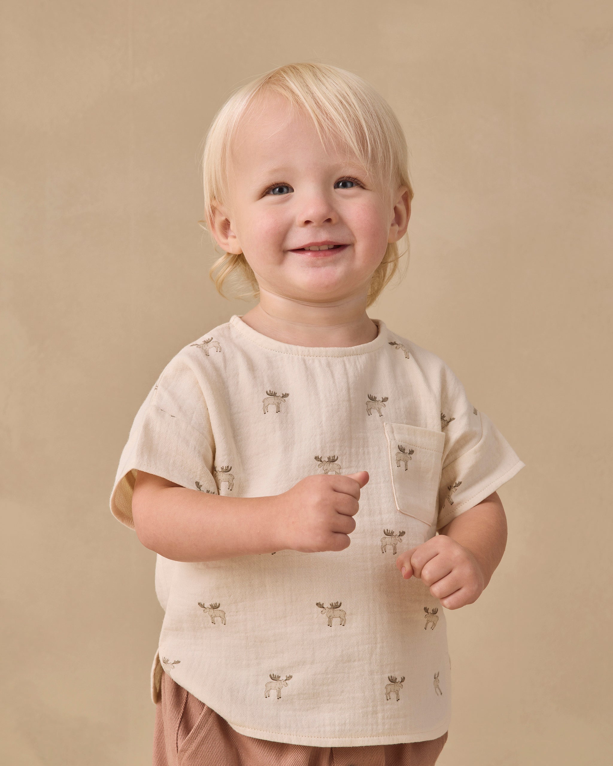 Woven Boxy Top Moose - Rylee + Cru | Kids Clothes | Trendy Baby Clothes | Modern Infant Outfits |