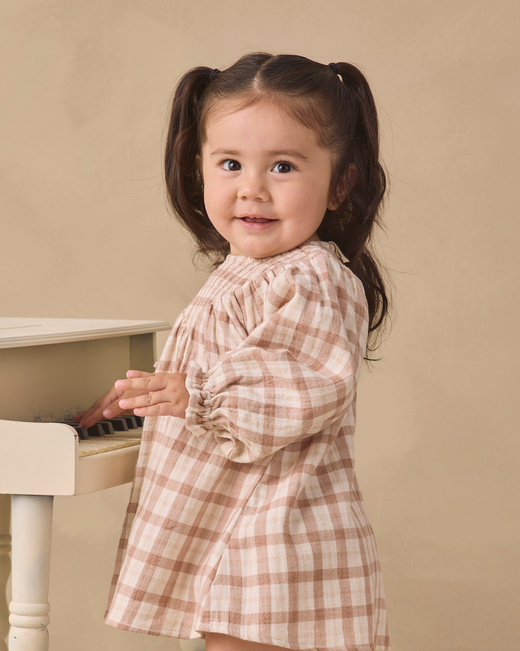 V Smocked Dress Rustic Plaid - Rylee + Cru | Kids Clothes | Trendy Baby Clothes | Modern Infant Outfits |