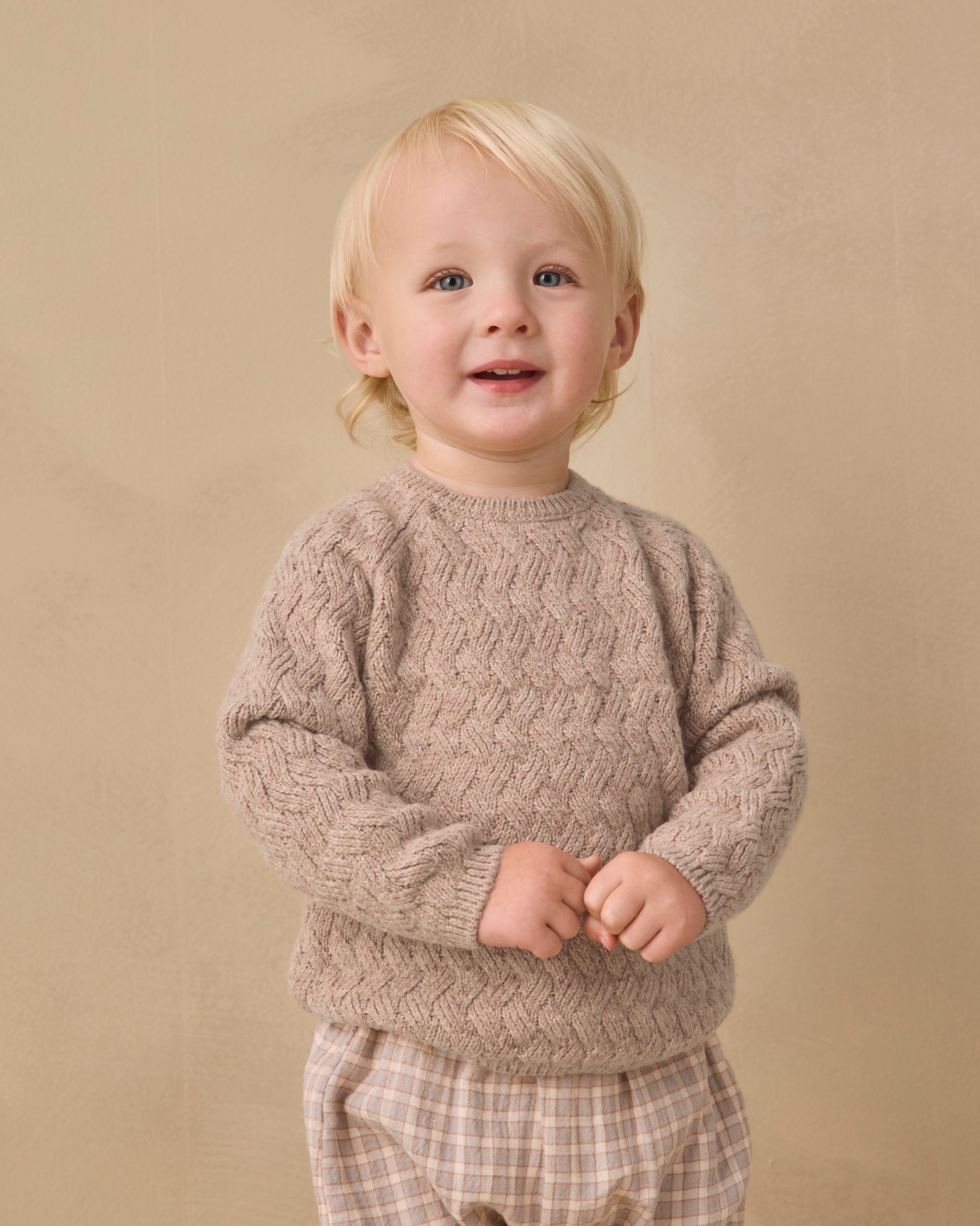 Knit Sweater Heathered Almond - Rylee + Cru | Kids Clothes | Trendy Baby Clothes | Modern Infant Outfits |
