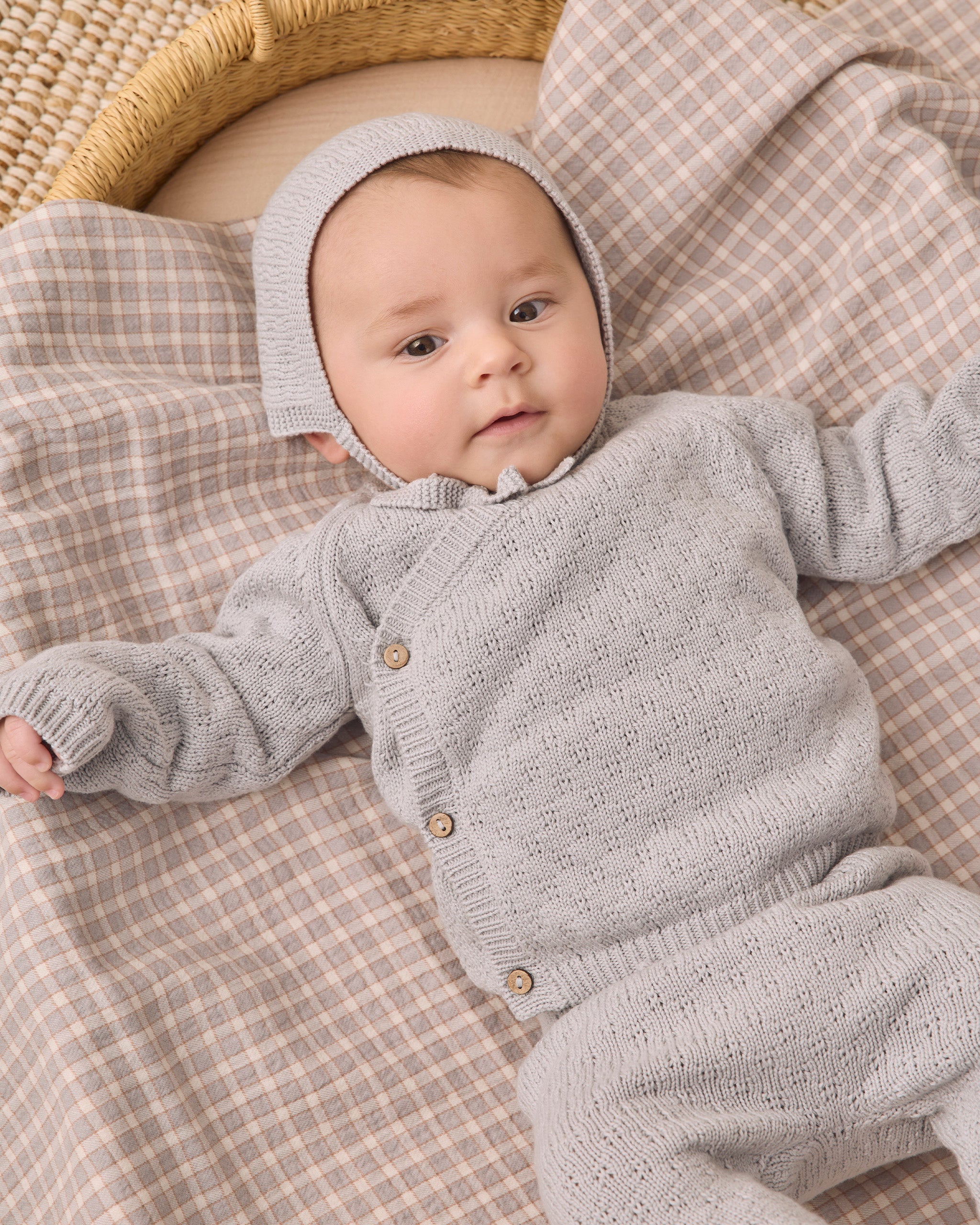 Woven Swaddle Blue Gingham - Rylee + Cru | Kids Clothes | Trendy Baby Clothes | Modern Infant Outfits |