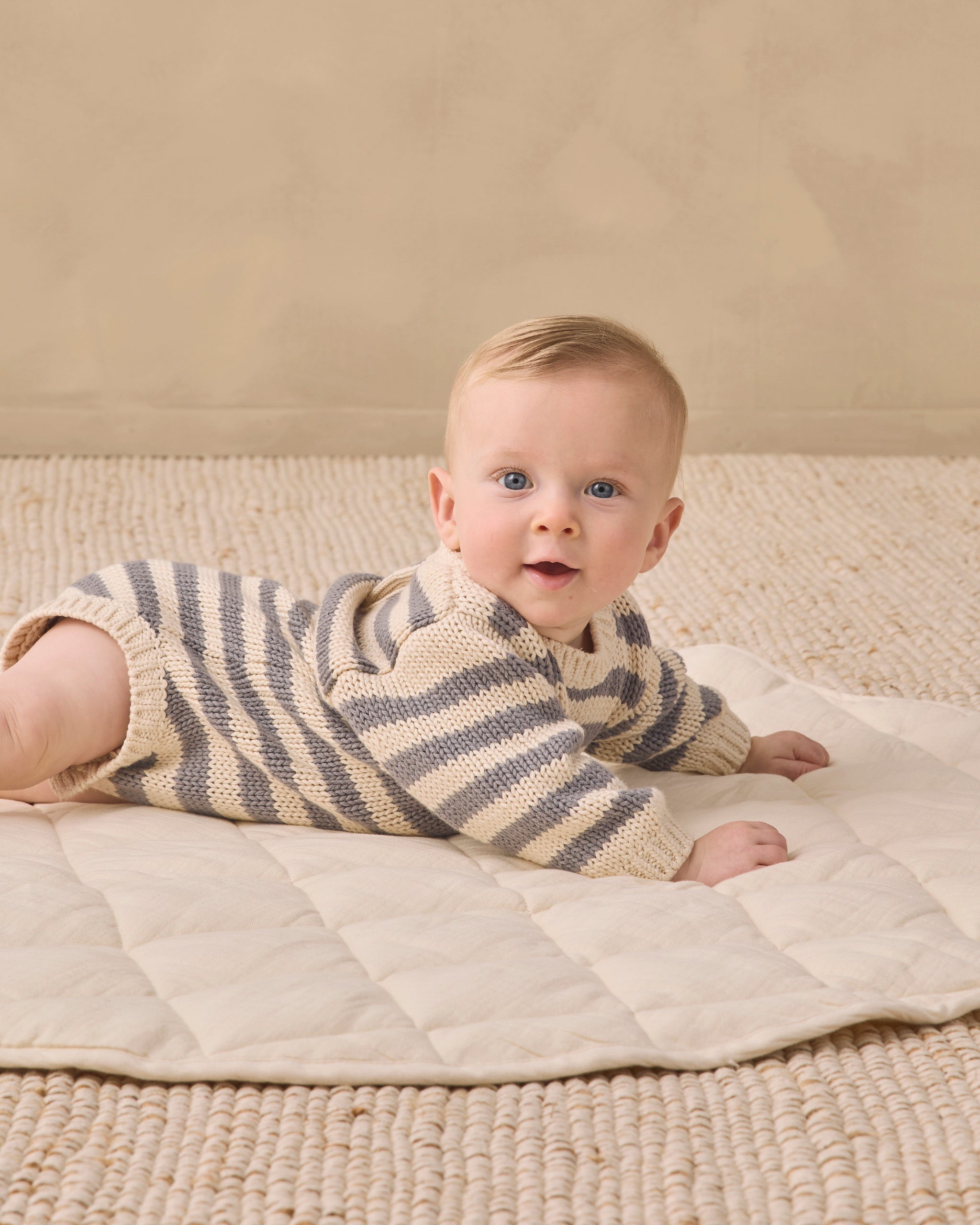 Rex Romper Slate Stripe - Rylee + Cru | Kids Clothes | Trendy Baby Clothes | Modern Infant Outfits |