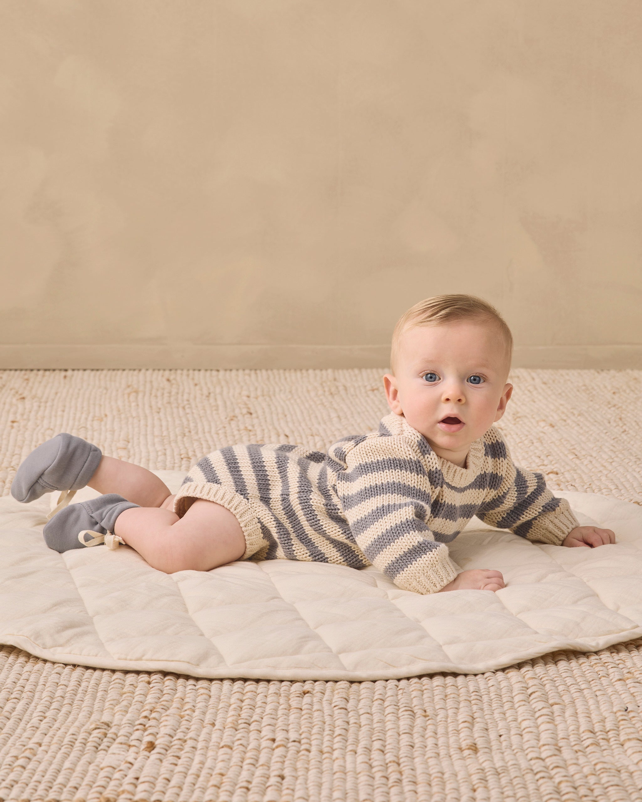 Rex Romper Slate Stripe - Rylee + Cru | Kids Clothes | Trendy Baby Clothes | Modern Infant Outfits |