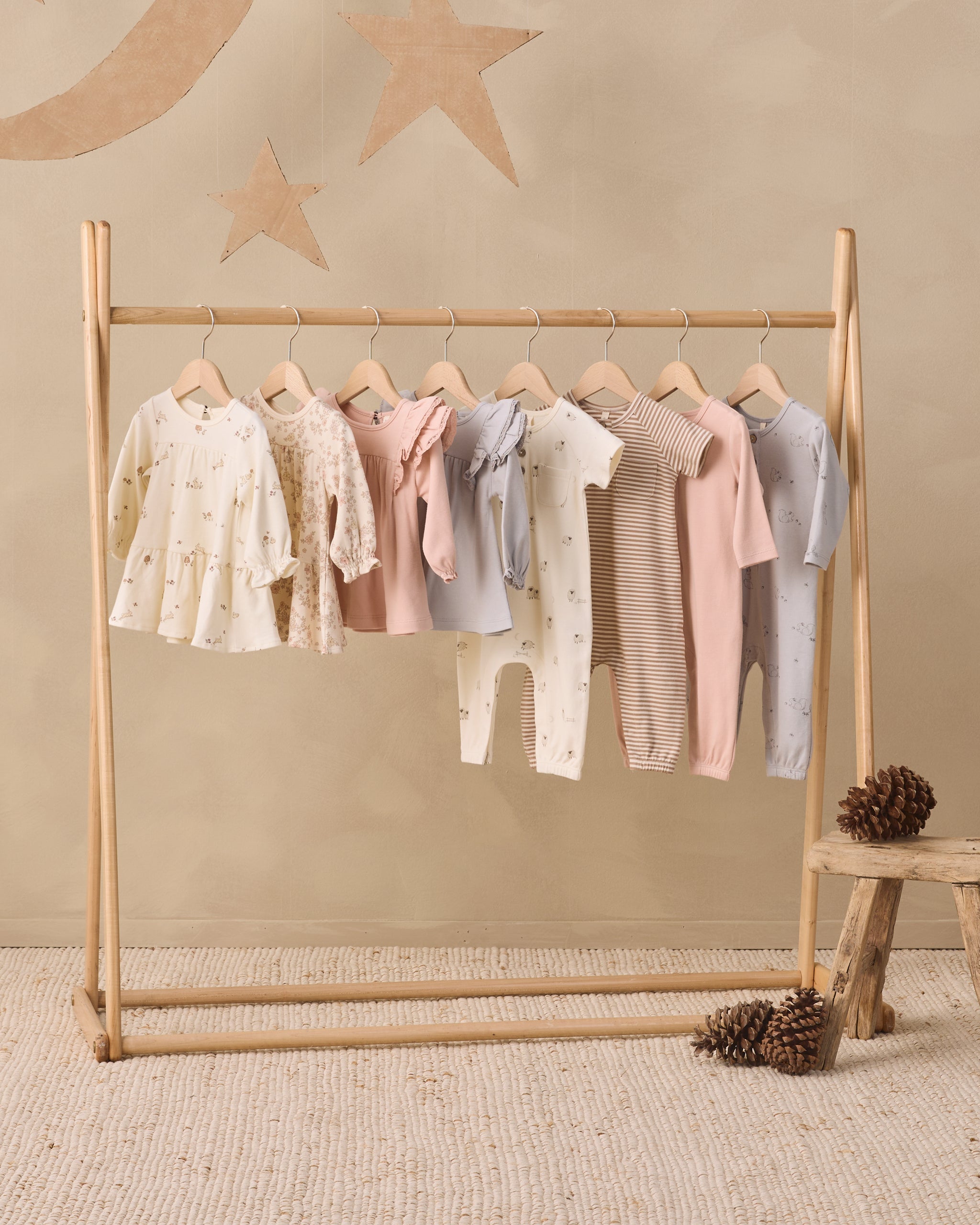 Short Sleeve Jumpsuit Sheep - Rylee + Cru | Kids Clothes | Trendy Baby Clothes | Modern Infant Outfits |