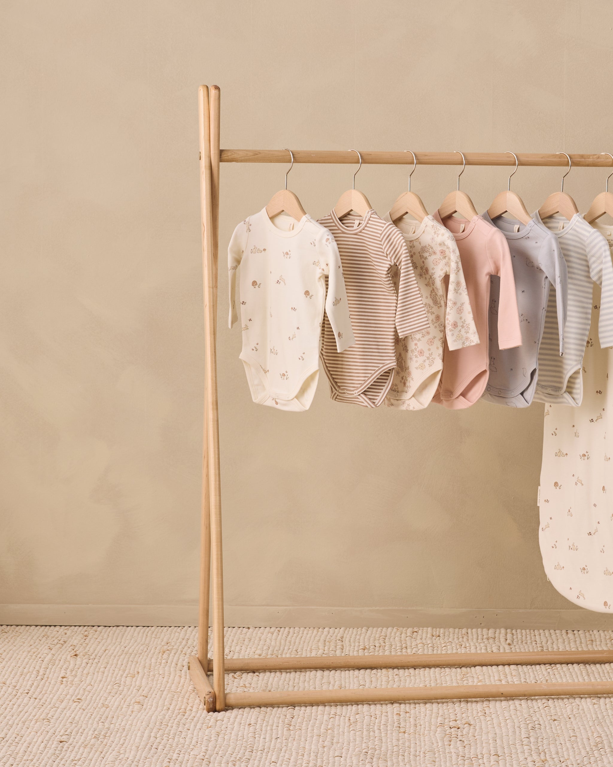 Jersey Bodysuit, 2 Pack Squirrel, Cloud Stripe - Rylee + Cru | Kids Clothes | Trendy Baby Clothes | Modern Infant Outfits |