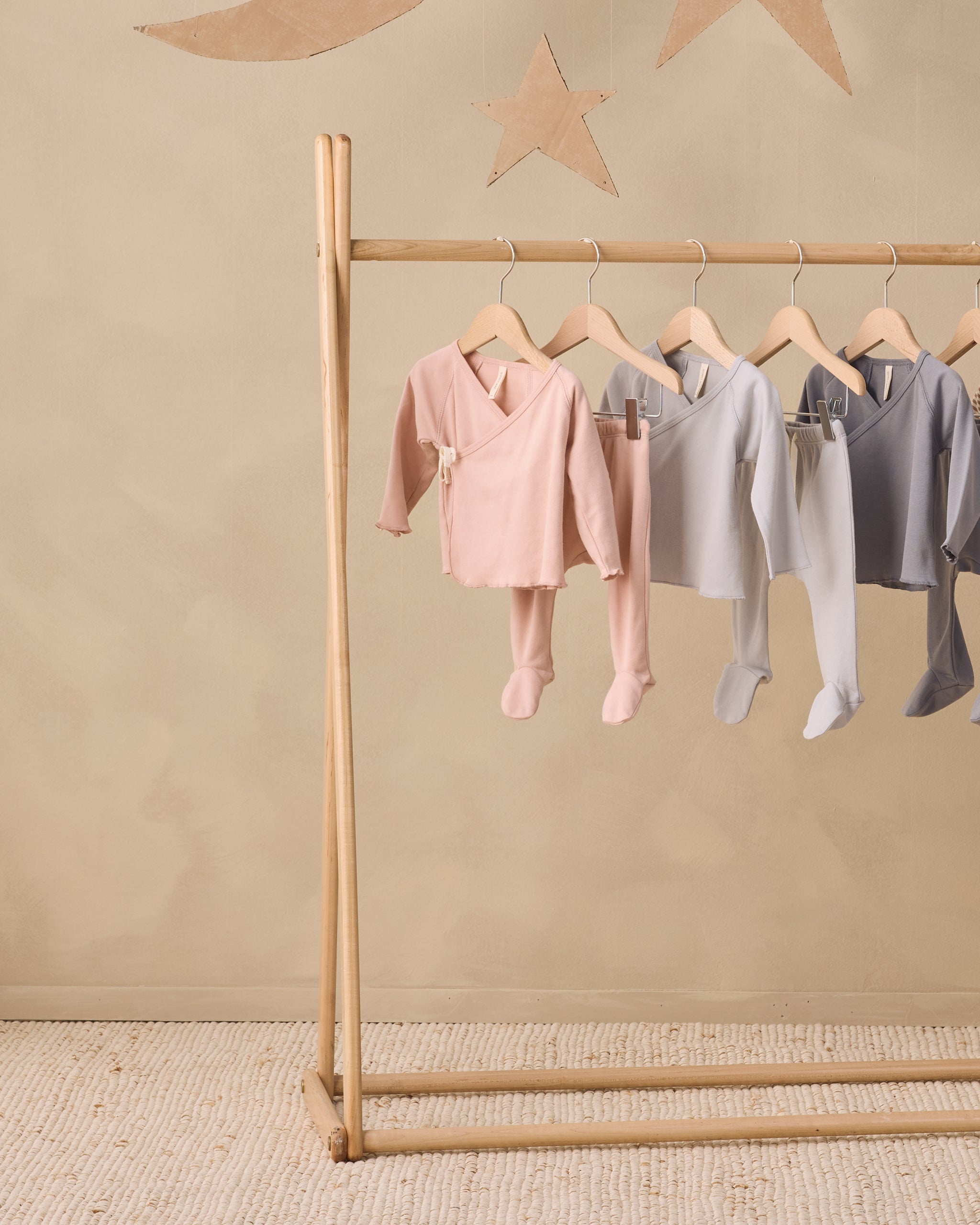 Wrap Top + Footed Pant Set Dusty Rose - Rylee + Cru | Kids Clothes | Trendy Baby Clothes | Modern Infant Outfits |