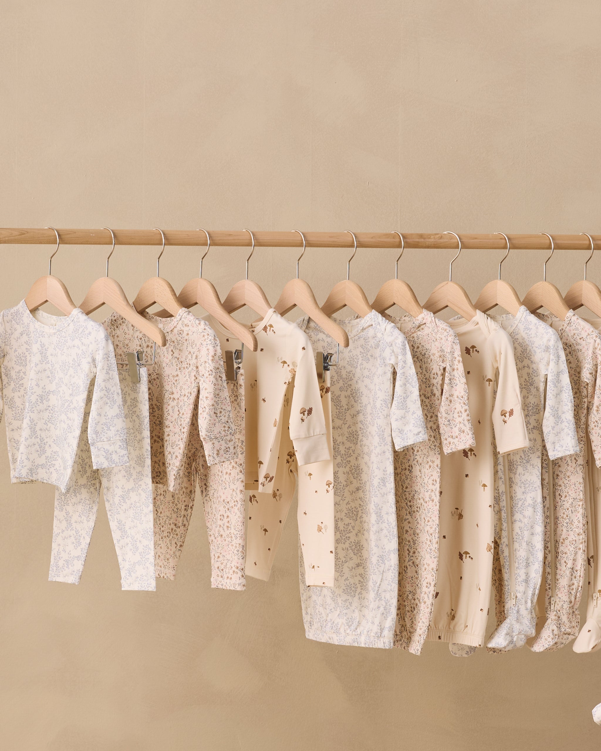 Bamboo Baby Gown + Hat Set Bloom - Rylee + Cru | Kids Clothes | Trendy Baby Clothes | Modern Infant Outfits |