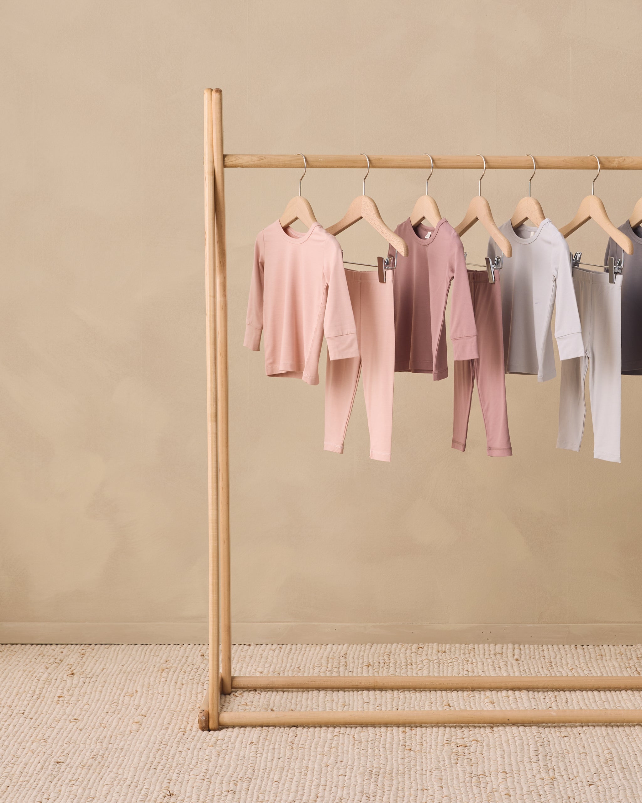 Bamboo Pajama Set Dusty Rose - Rylee + Cru | Kids Clothes | Trendy Baby Clothes | Modern Infant Outfits |