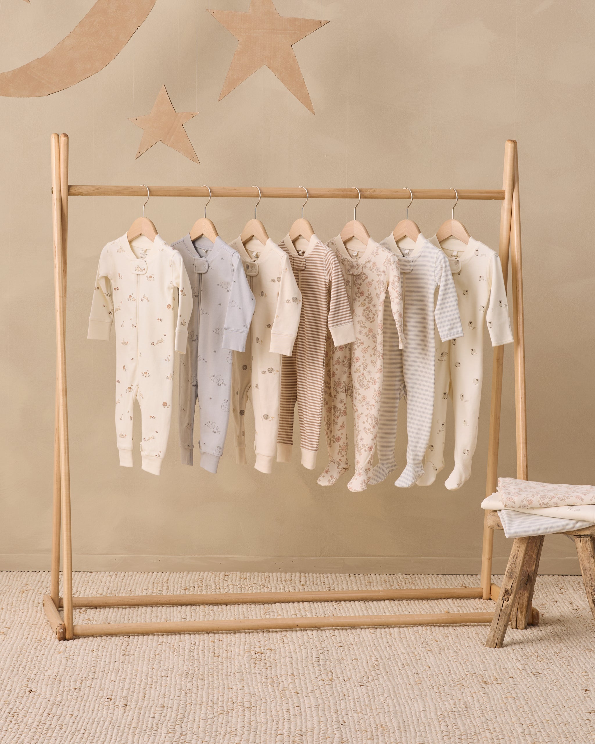Zip Long Sleeve Sleeper Footie Cloud Stripe - Rylee + Cru | Kids Clothes | Trendy Baby Clothes | Modern Infant Outfits |